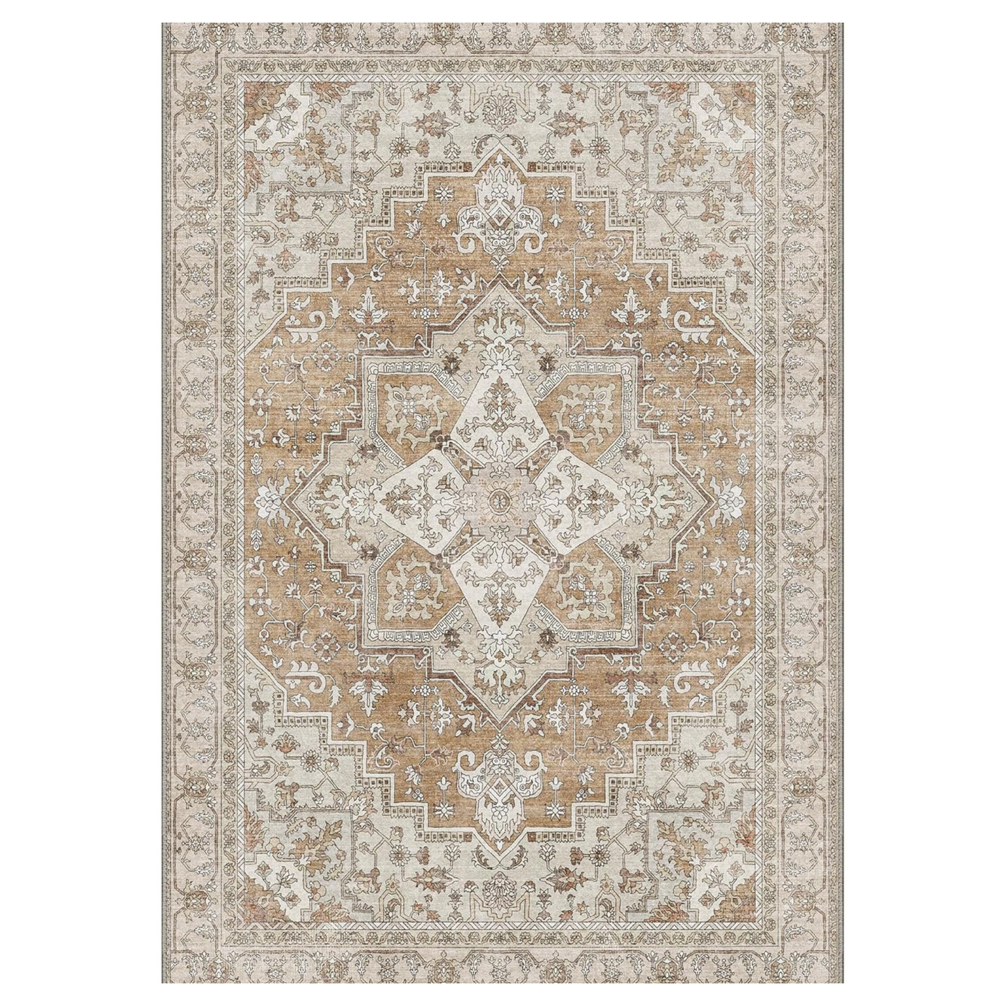 GENIMO Area Rug Machine Washable Vintage Bohemian Print