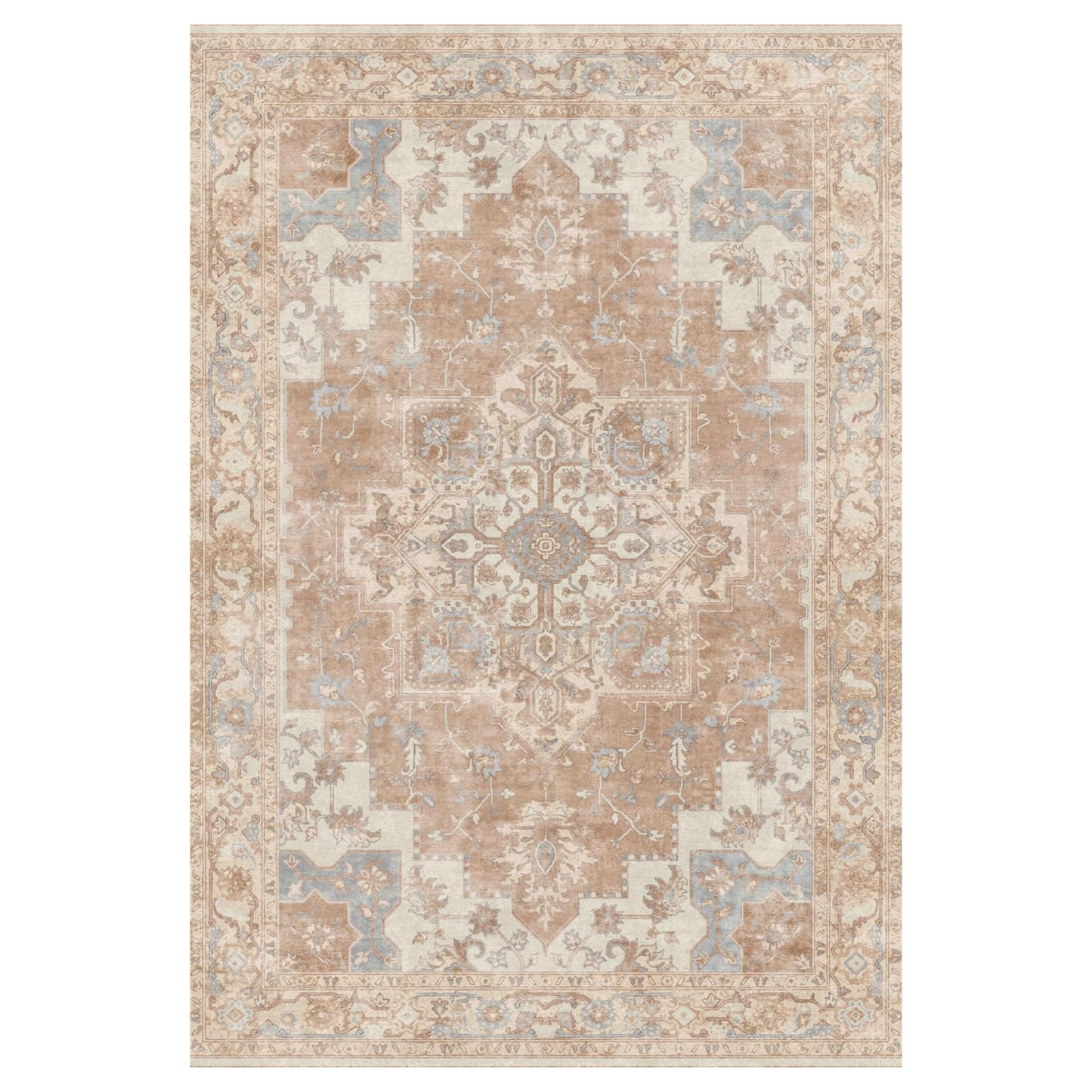 GENIMO Area Rug Machine Washable Vintage Bohemian Print