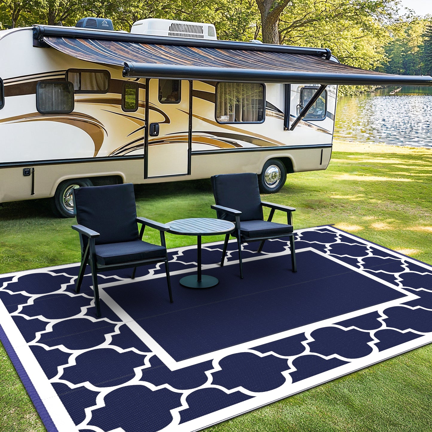 GENIMO Outdoor Rug for Patio Clearance,8'x10' Waterproof Mat