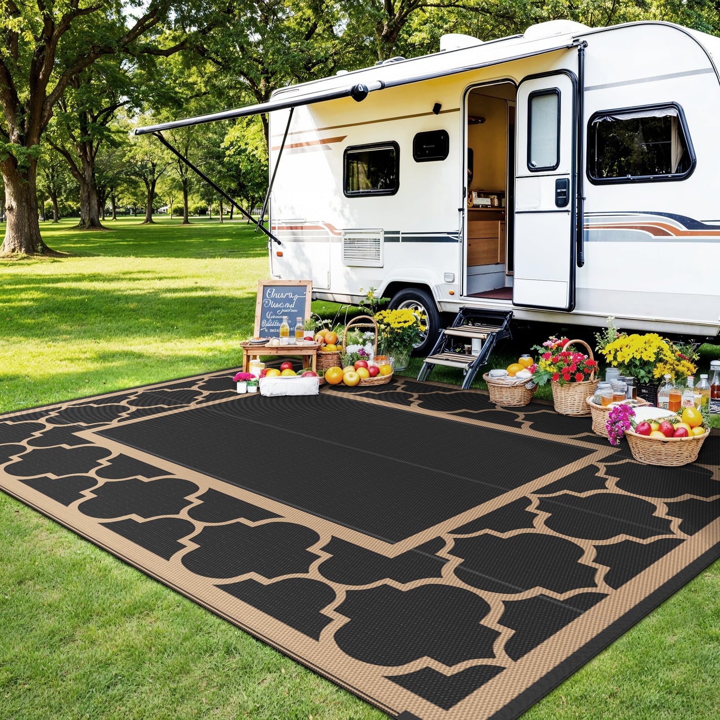 GENIMO Outdoor Rug for Patio Clearance,8'x10' Waterproof Mat
