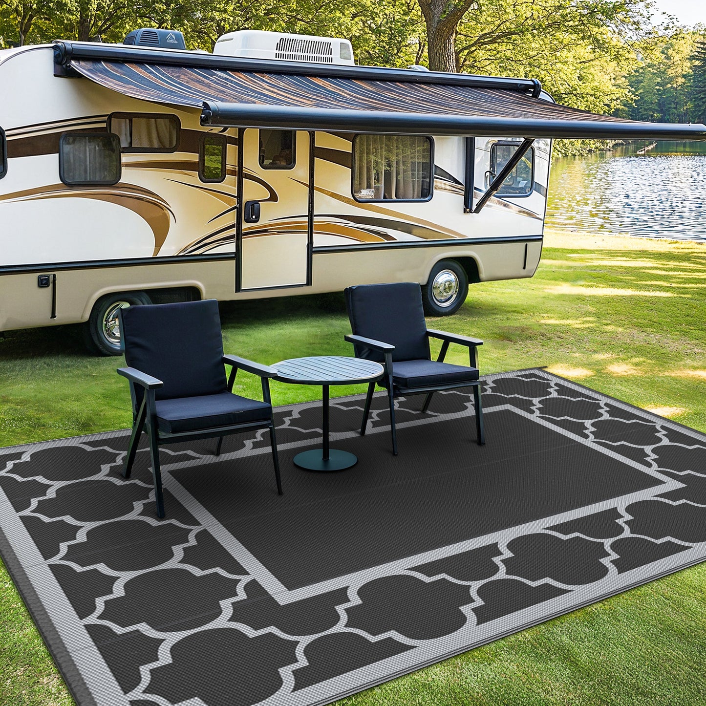 GENIMO Outdoor Rug for Patio Clearance,8'x10' Waterproof Mat