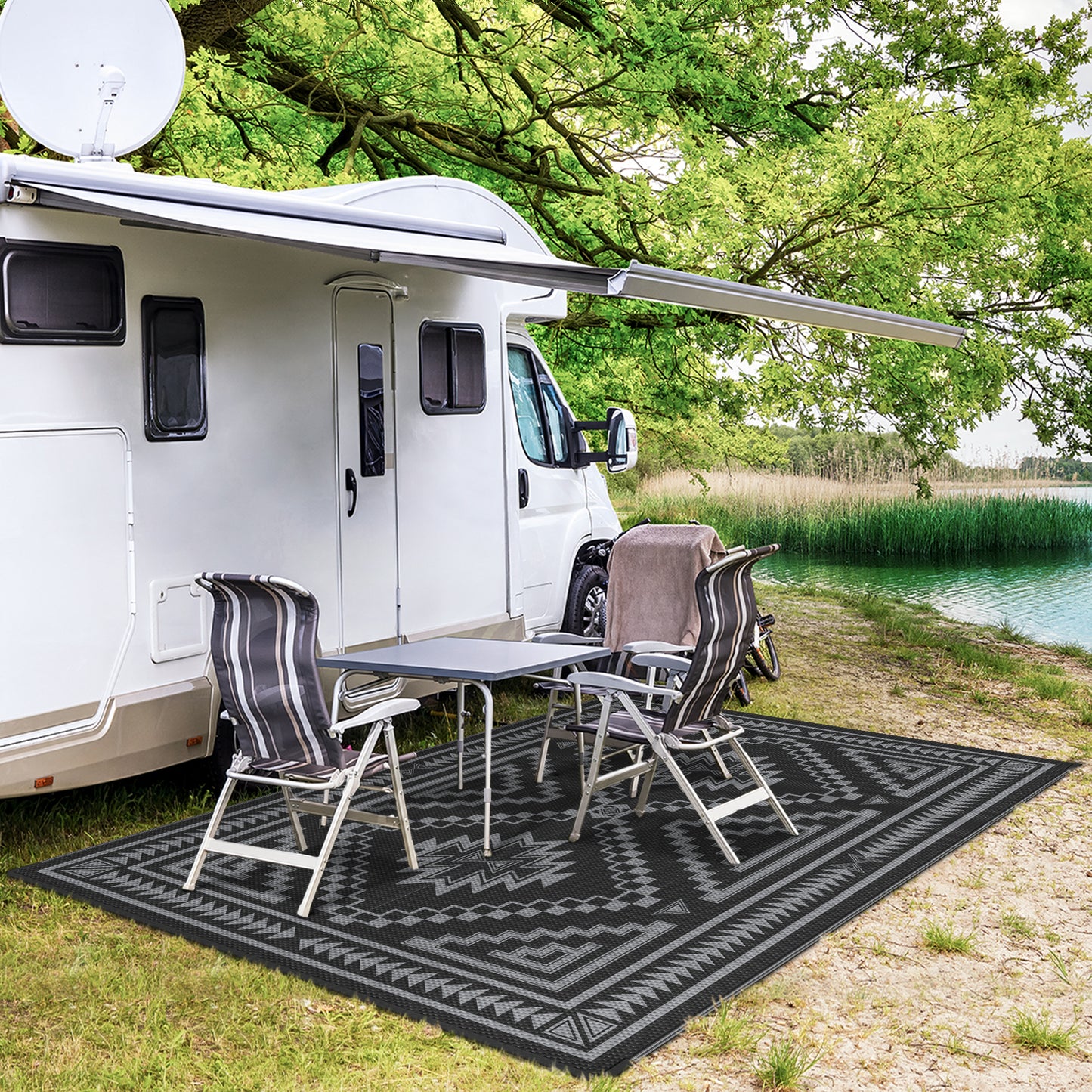 GENIMO Outdoor Rug for Patio Clearance,8'x10' Waterproof Mat