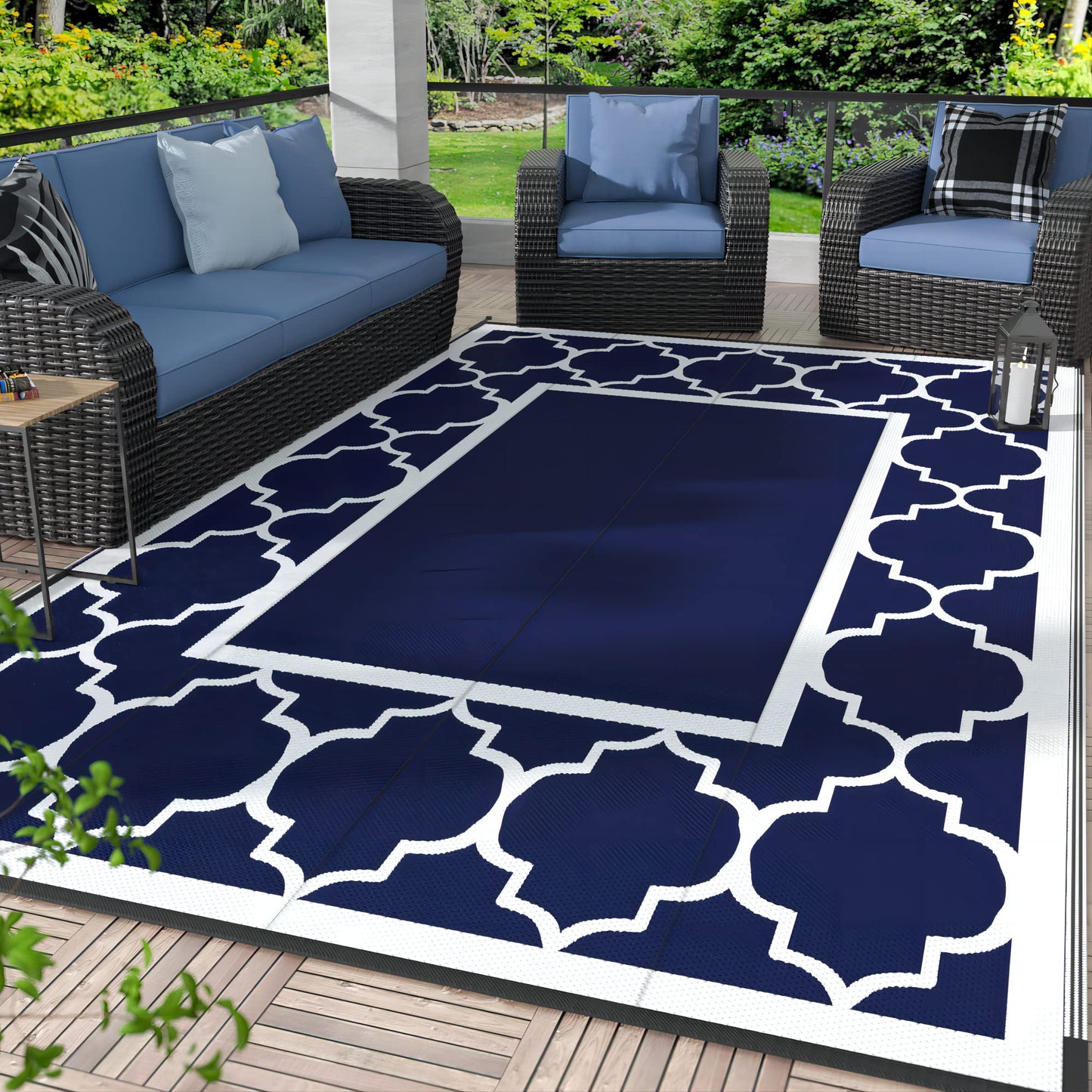 GENIMO Outdoor Rug for Patio Clearance,8'x10' Waterproof Mat