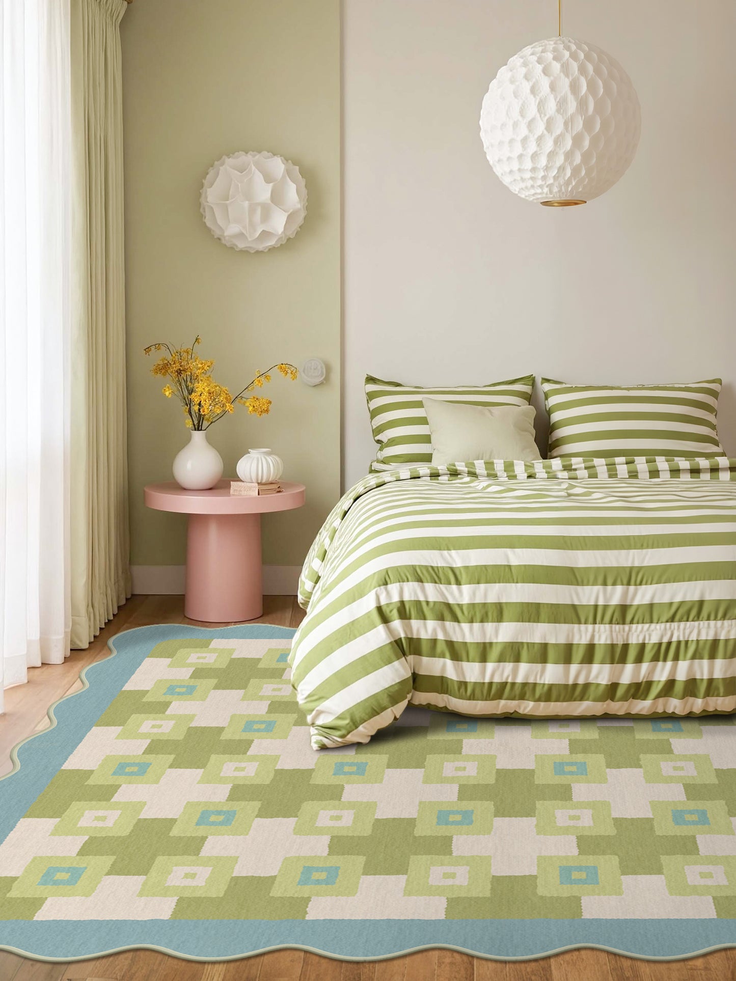 GENIMO Modern Geometric Decorative Irregular Area Rug