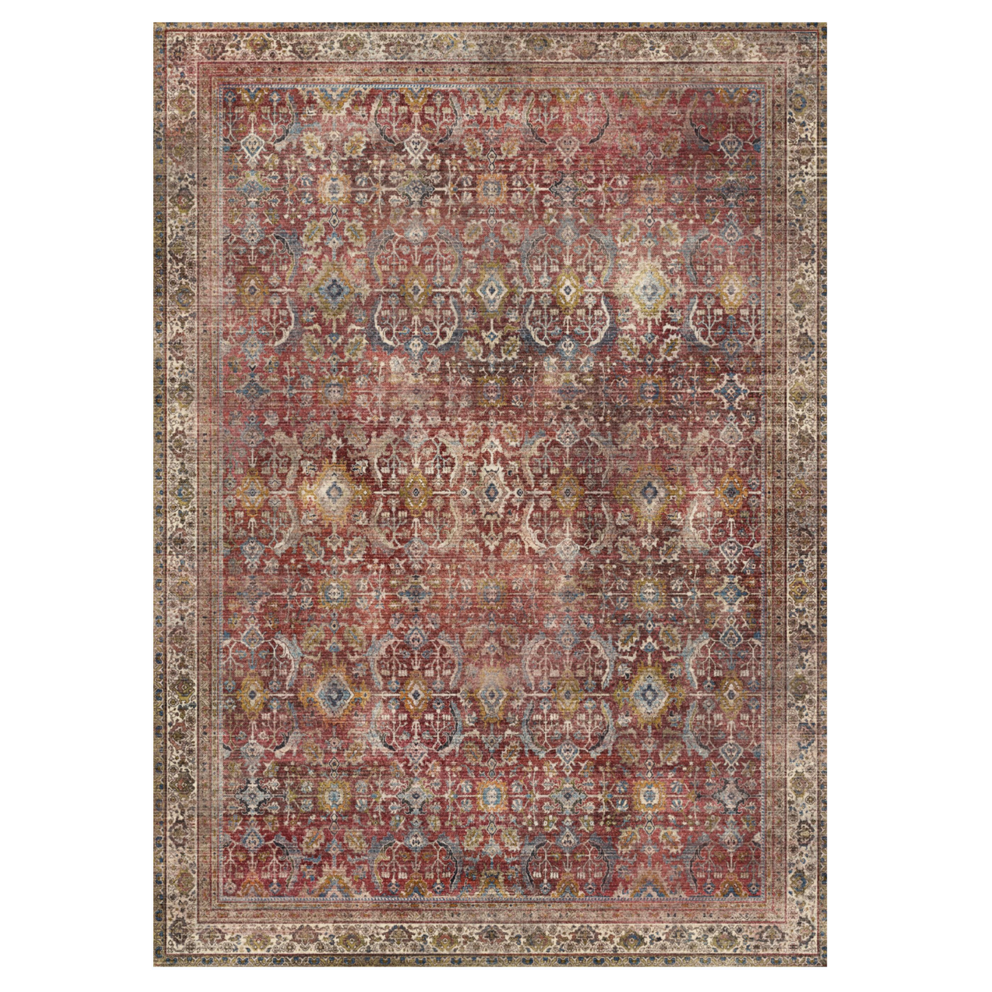 GENIMO Vintage Gorgeous Warm Color Non-Slip Washable Area Rug