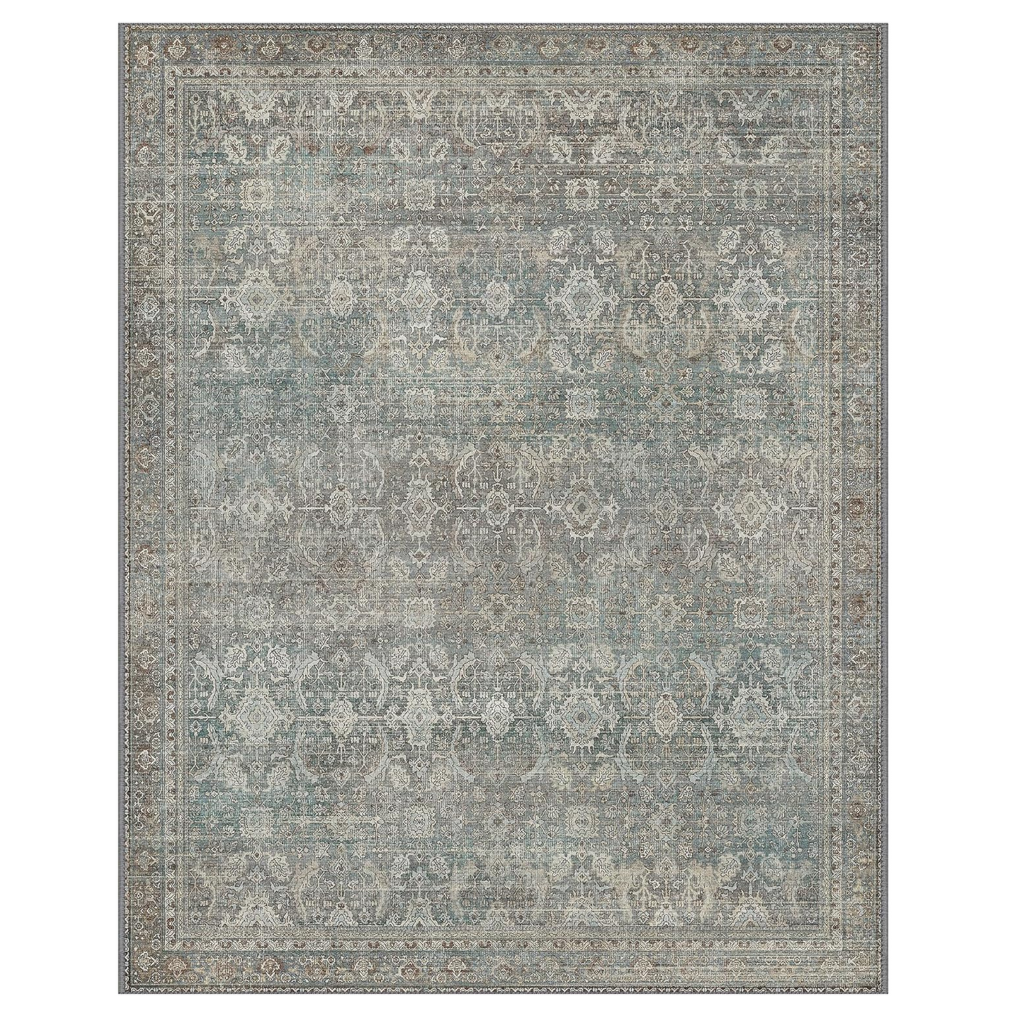 GENIMO Vintage Gorgeous Cool Color Non-Slip Washable Area Rug