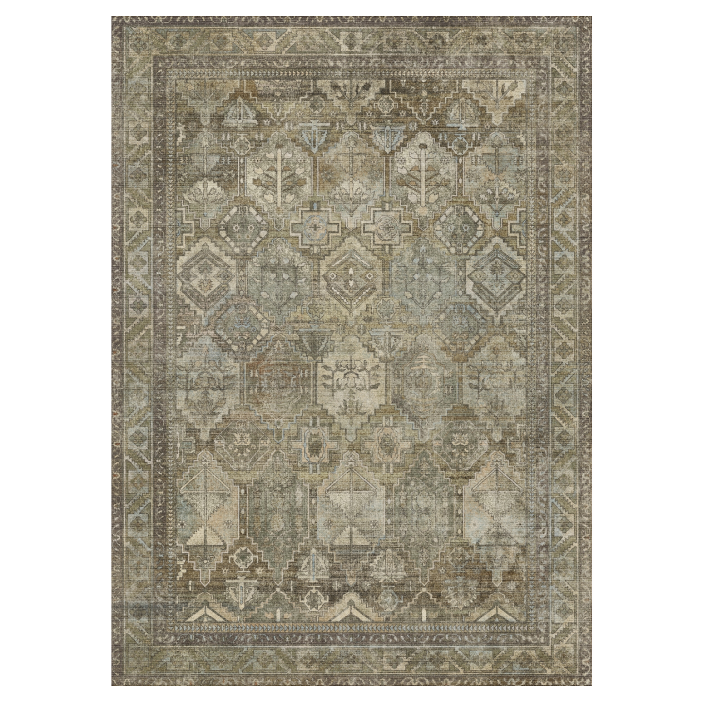 GENIMO Vintage Classic Print Dark Color Washable Area Rug