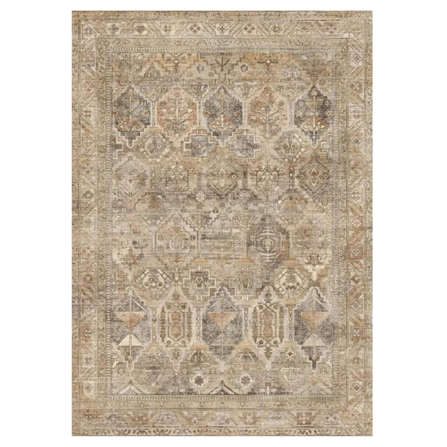 GENIMO Vintage Classic Print Multi Color Washable Area Rug