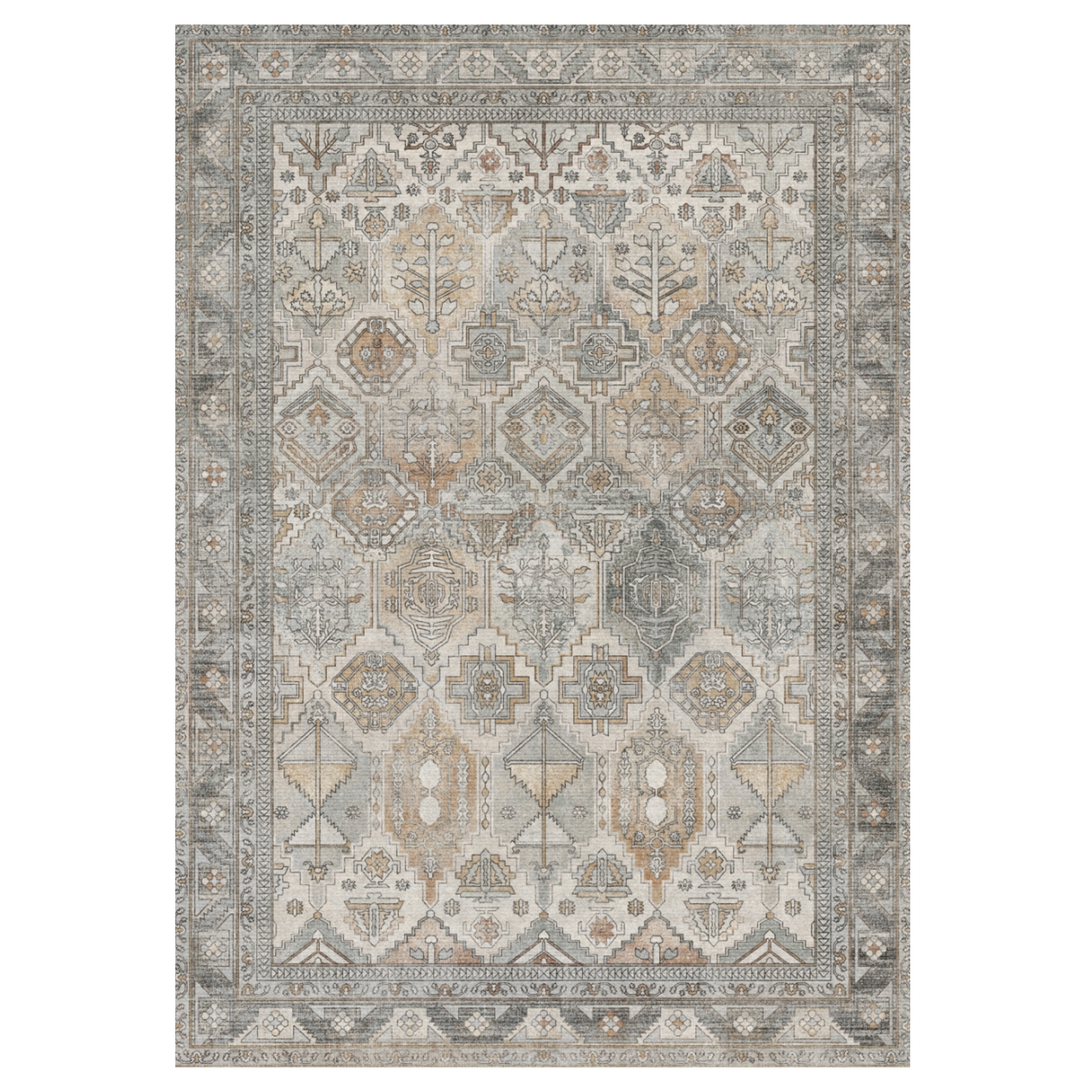 GENIMO Vintage Classic Print Multi Color Washable Area Rug