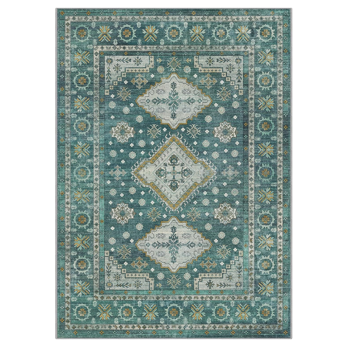 GENIMO Fantasy Geometric Floral Print Non-Slip Washable Area Rug