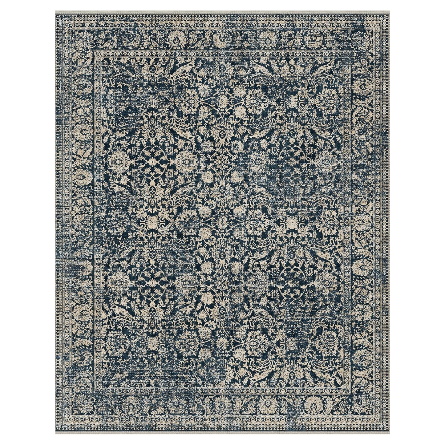 GENIMO Flourishing Floral Print Machine Washable Area Rug