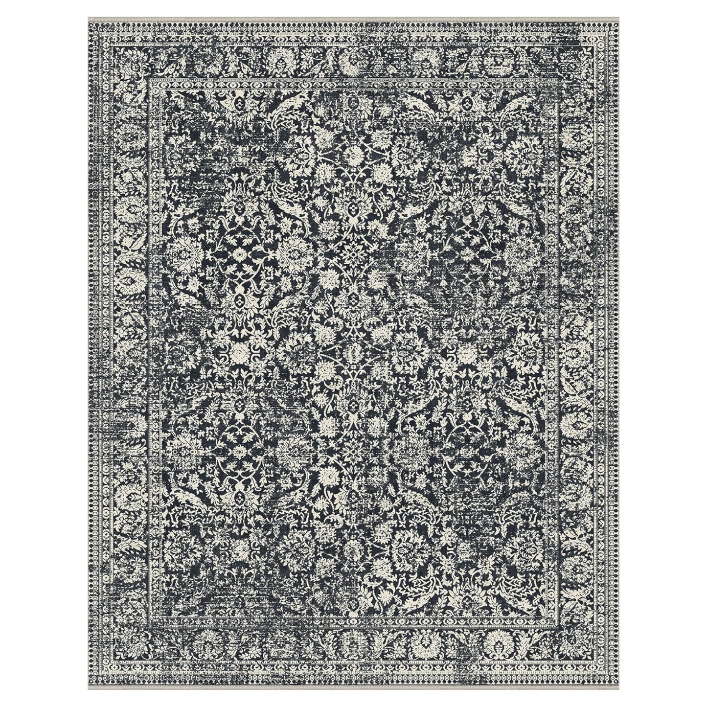 GENIMO Flourishing Floral Print Machine Washable Area Rug