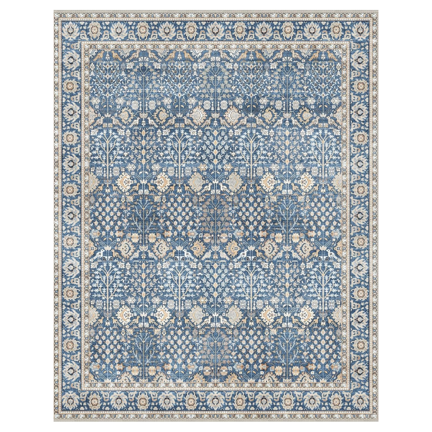 GENIMO Vintage Floral Rug Non-Shedding Distressed Area Rug