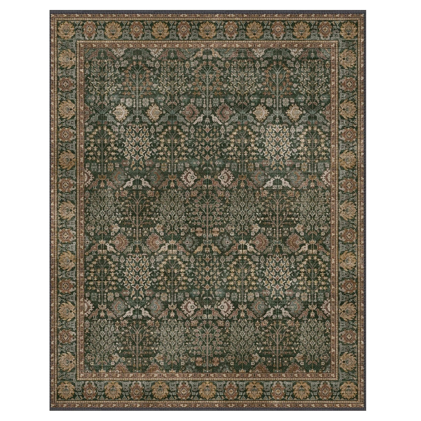 GENIMO Vintage Floral Rug Non-Shedding Distressed Area Rug