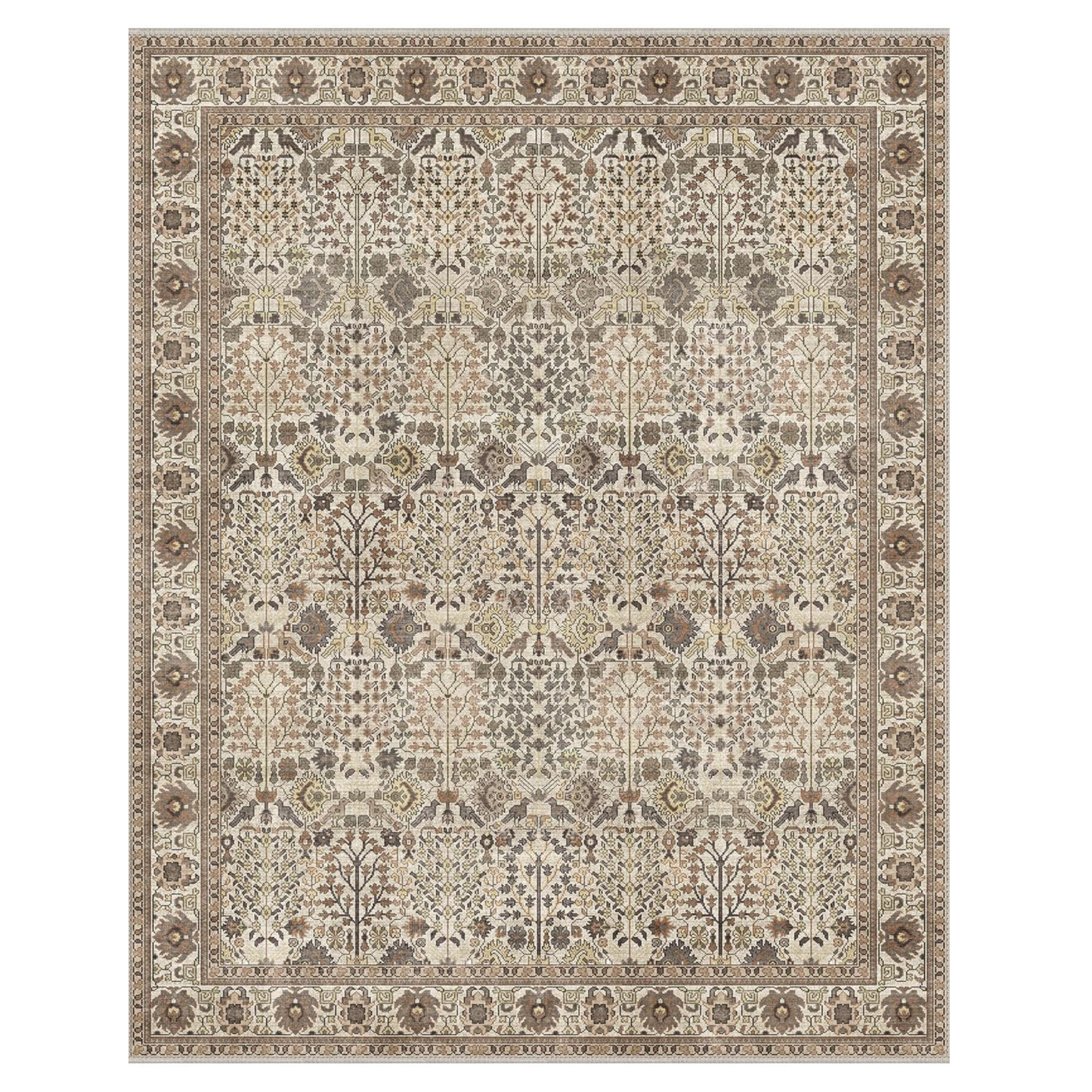 GENIMO Vintage Floral Rug Non-Shedding Distressed Area Rug