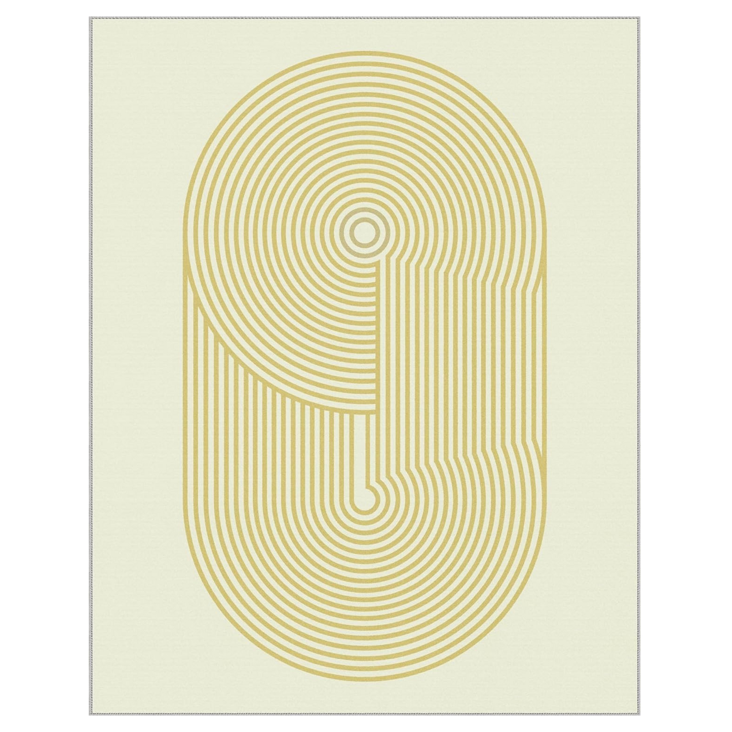 GENIMO Modern Minimalist Oval Line Printed Non-Slip Area Rug