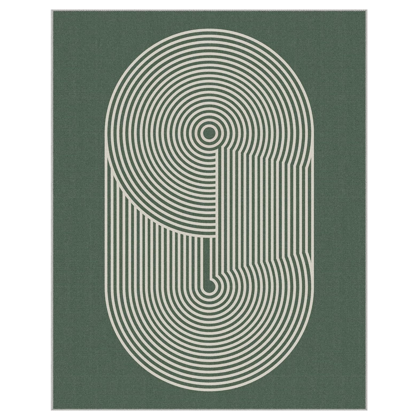 GENIMO Modern Minimalist Oval Line Printed Non-Slip Area Rug