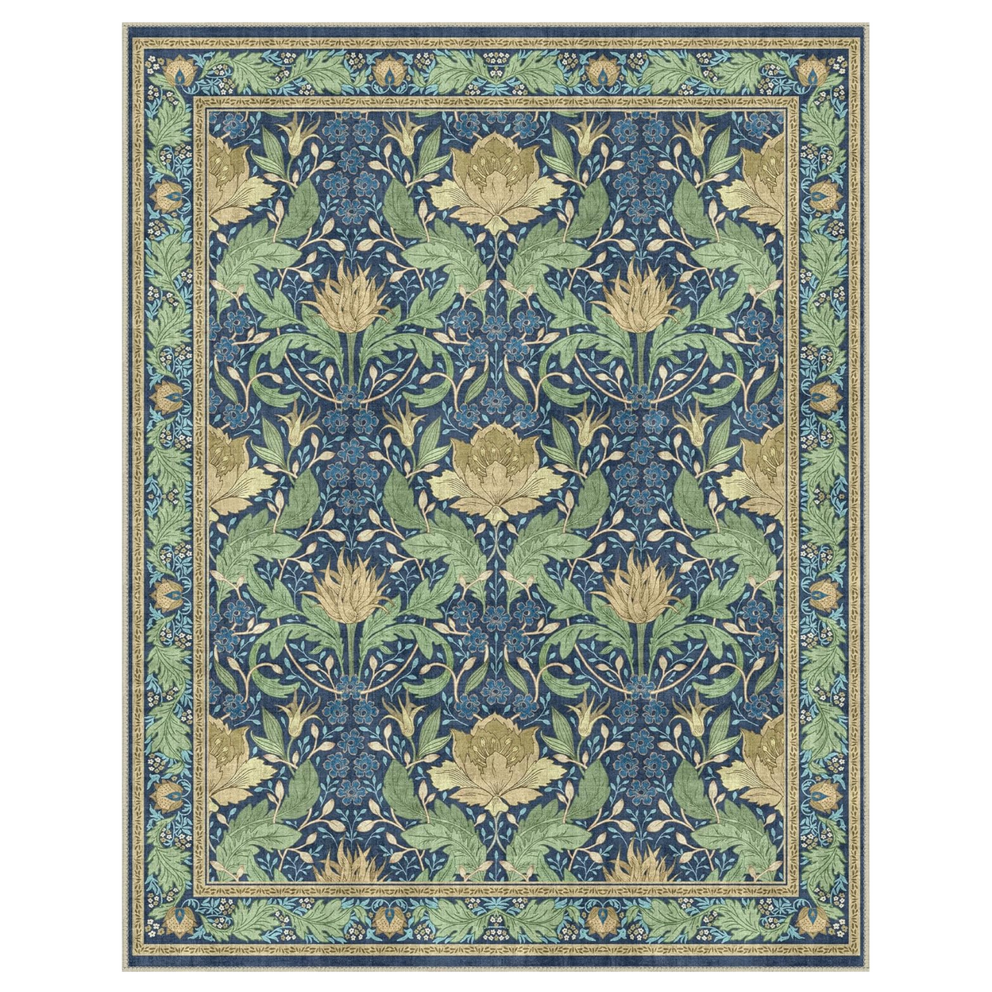 GENIMO Vintage Floral Machine Washable Area Rug