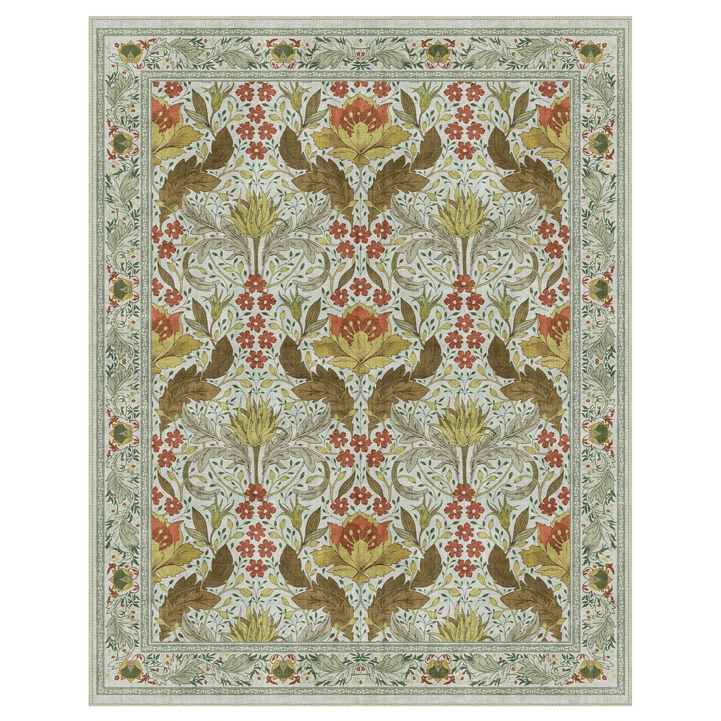 GENIMO Vintage Floral Machine Washable Area Rug