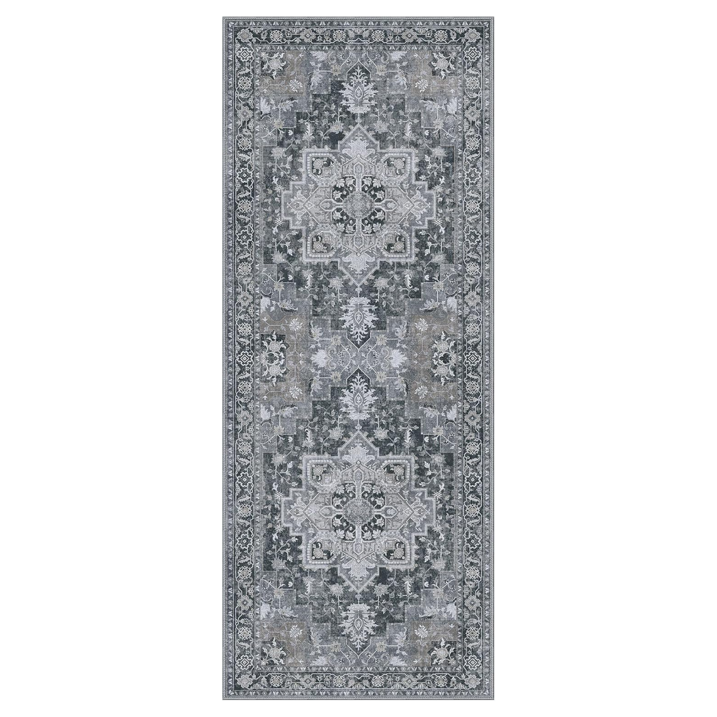 GENIMO Vintage Print Machine Washable Runner Rug