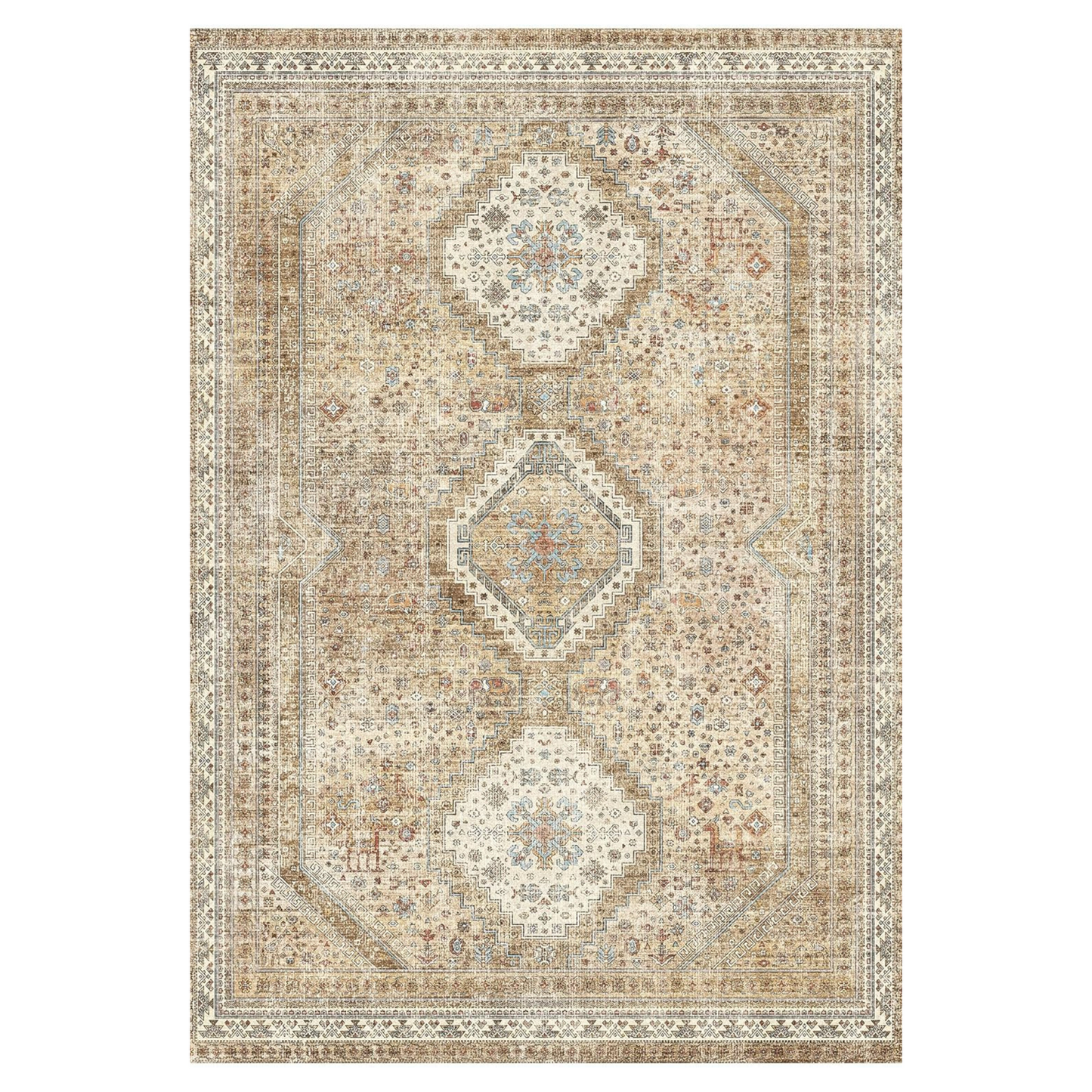 GENIMO Machine Washable Rugs Non Slip Carpet with Gripper, Gray