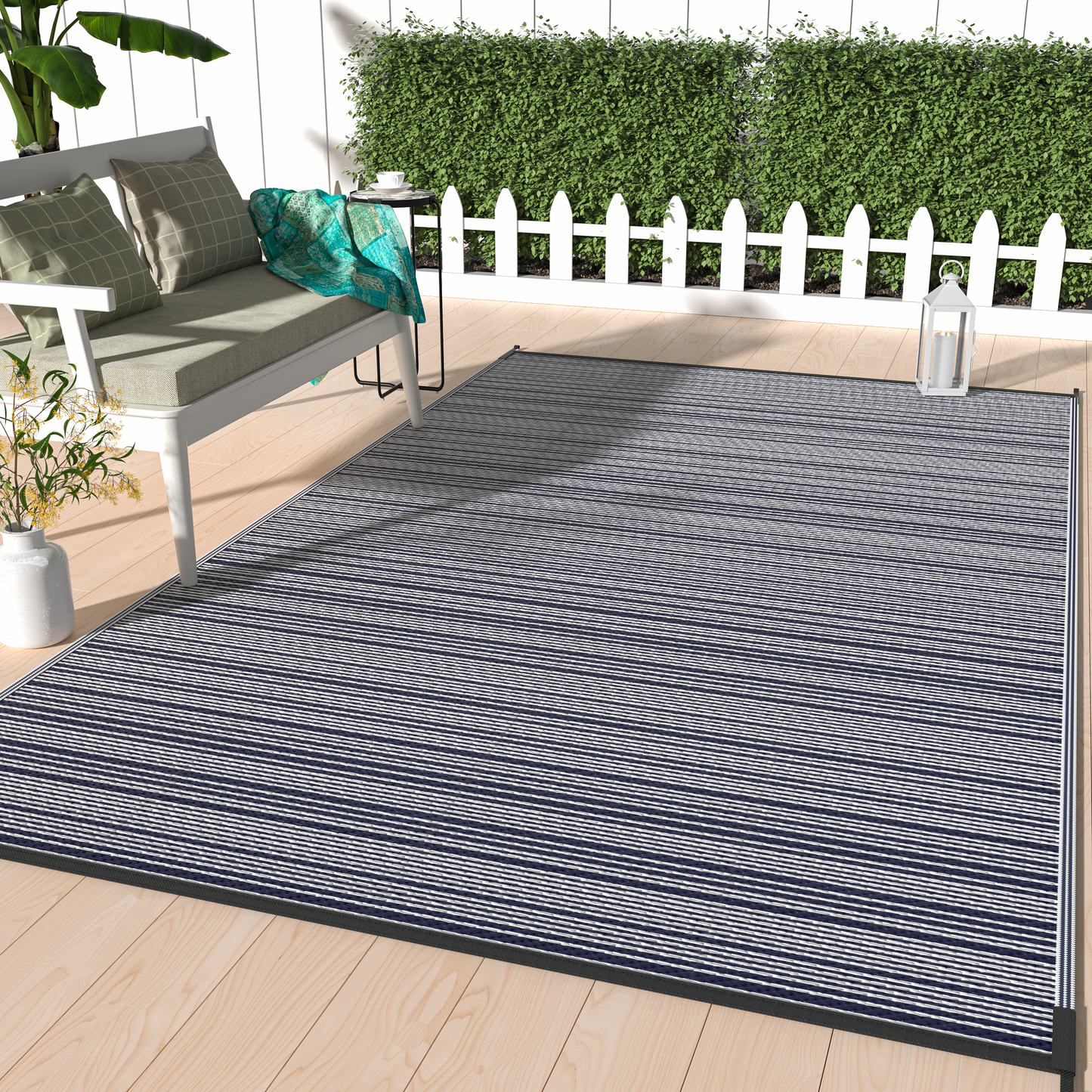 GENIMO Outdoor Rug for Patio Clearance,8'x10' Waterproof Mat