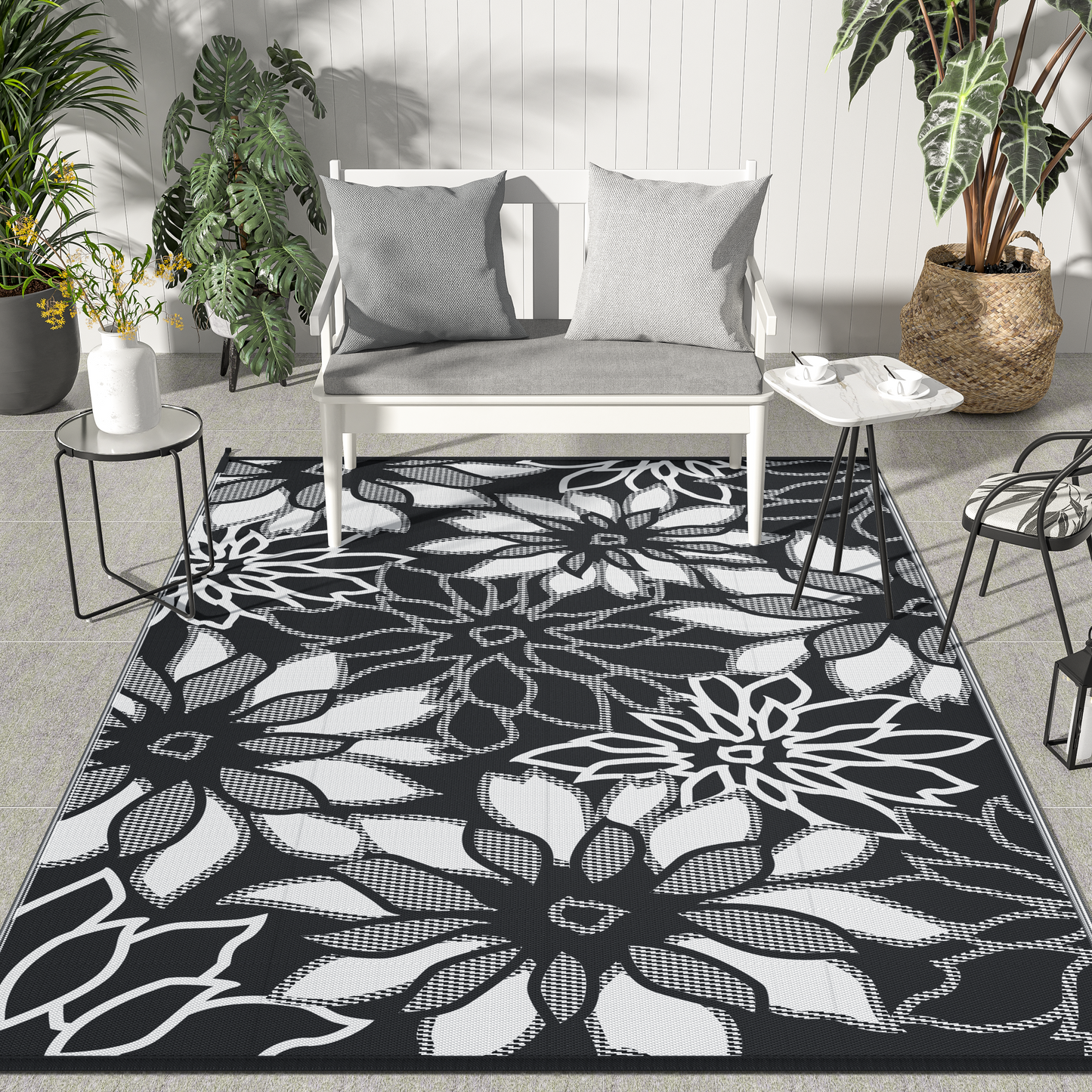 GENIMO Outdoor Rug for Patio Clearance,8'x10' Waterproof Mat