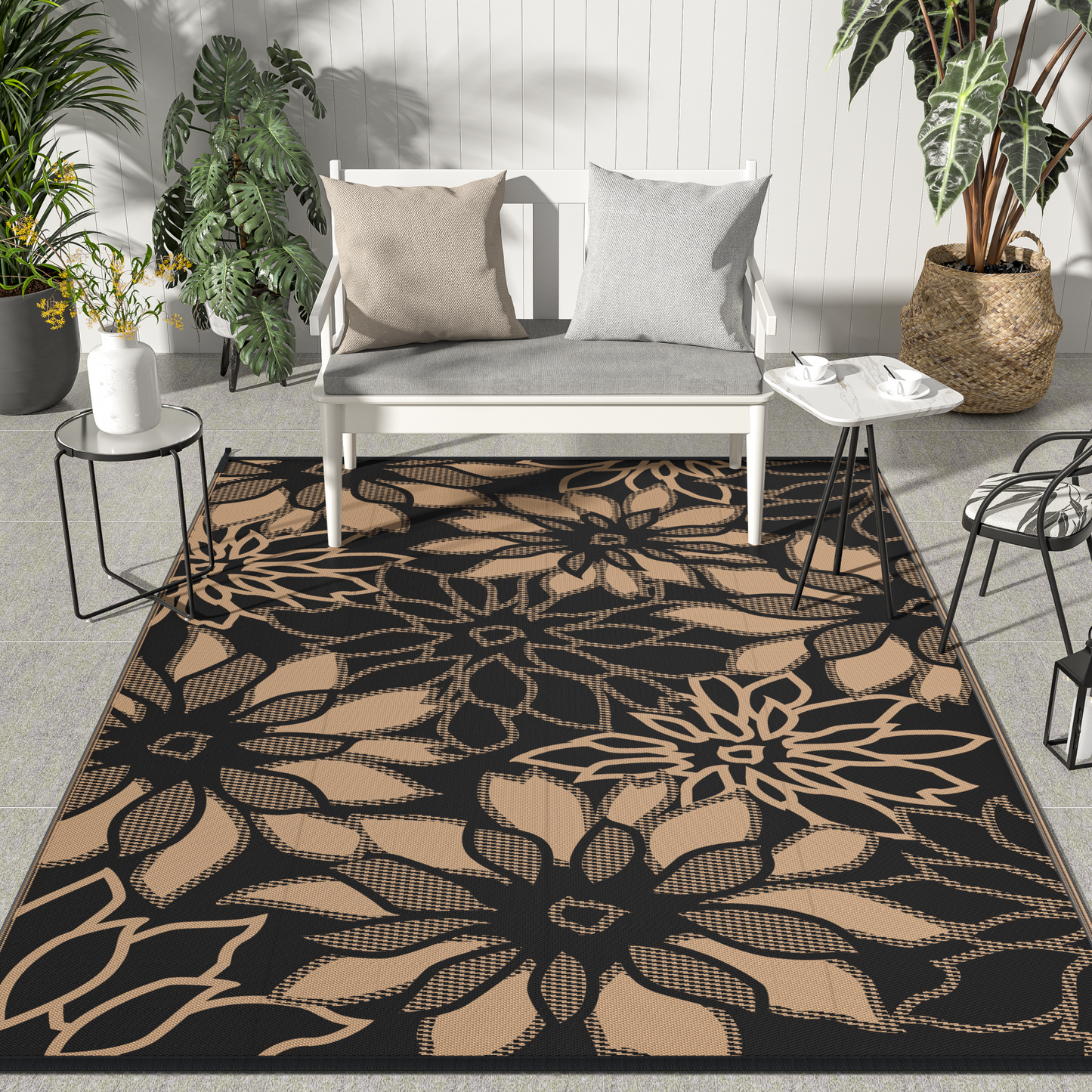 GENIMO Outdoor Rug for Patio Clearance,8'x10' Waterproof Mat