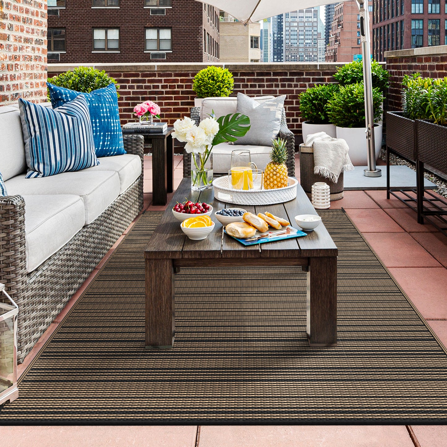 GENIMO Outdoor Rug for Patio Clearance,8'x10' Waterproof Mat