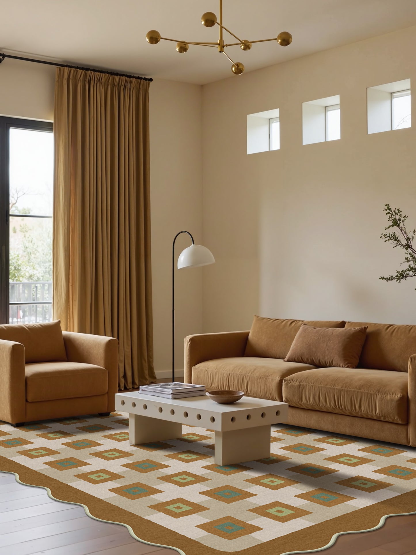 GENIMO Modern Geometric Decorative Irregular Area Rug