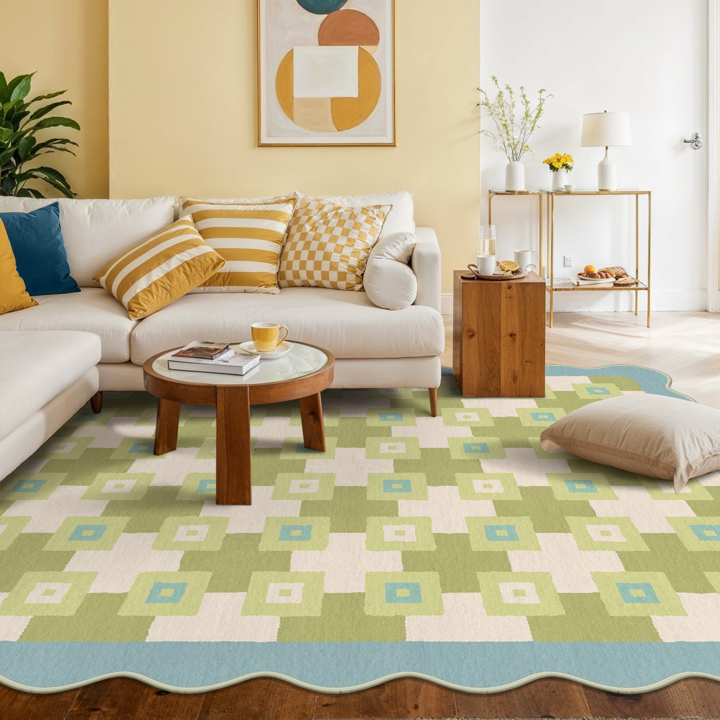 GENIMO Modern Geometric Decorative Irregular Area Rug
