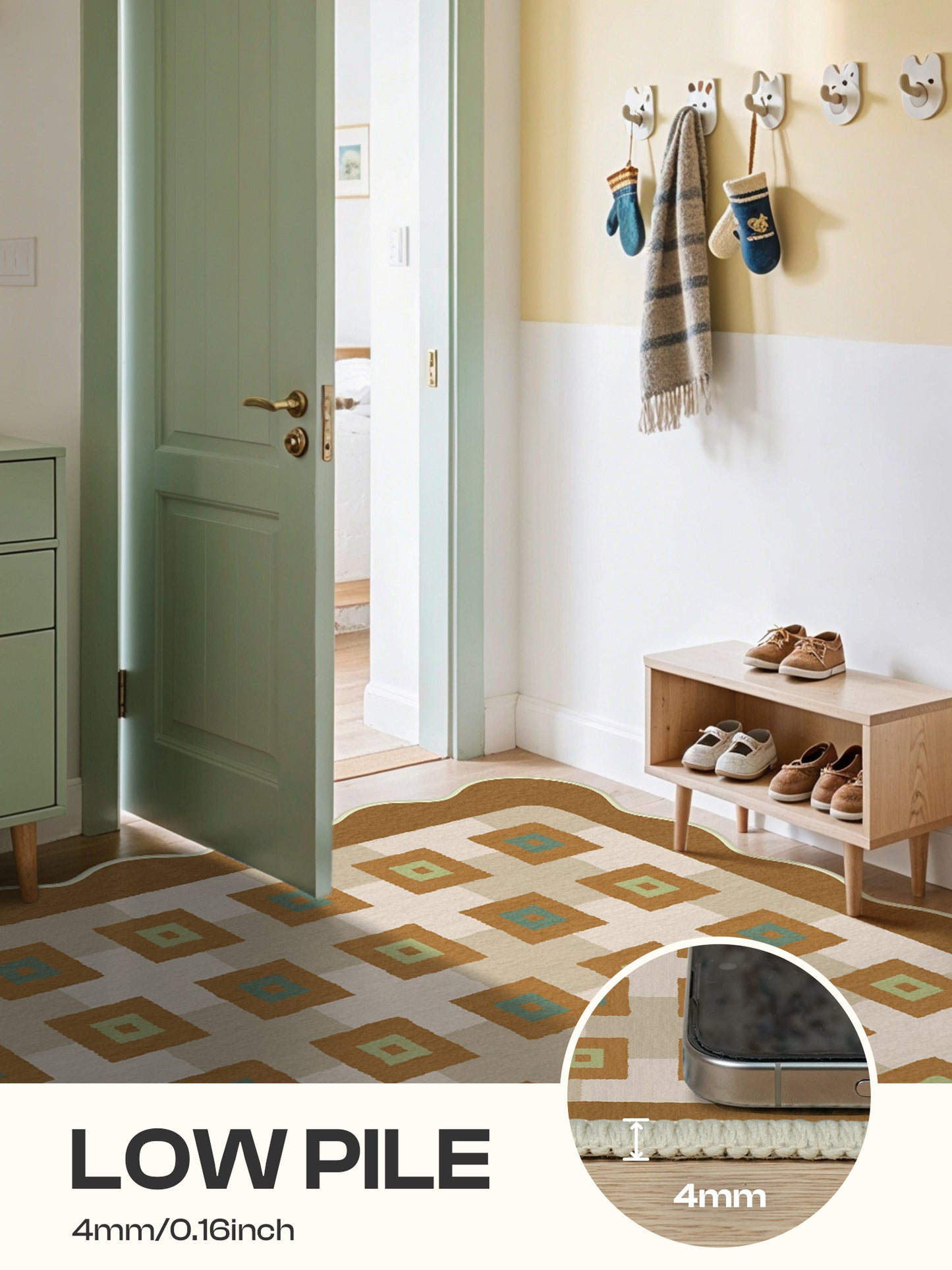 GENIMO Modern Geometric Decorative Irregular Area Rug