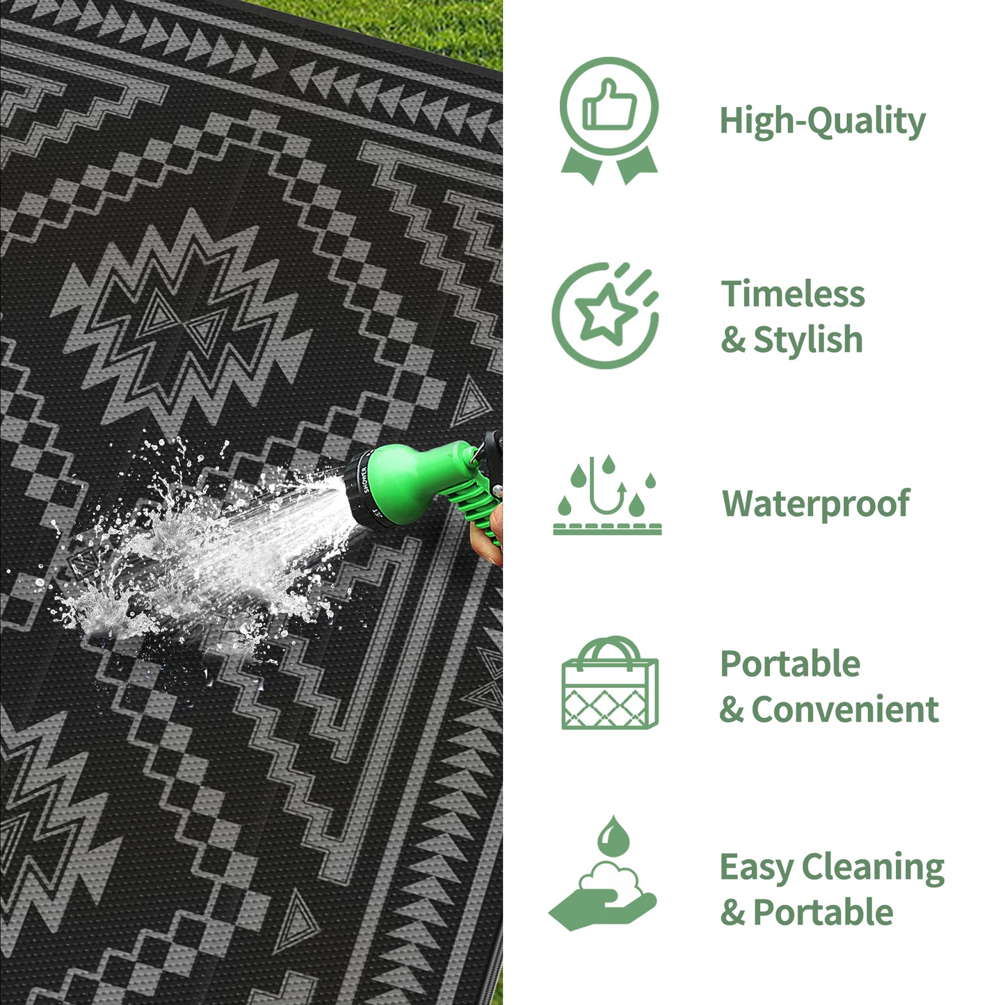 GENIMO Outdoor Rug for Patio Clearance,8'x10' Waterproof Mat