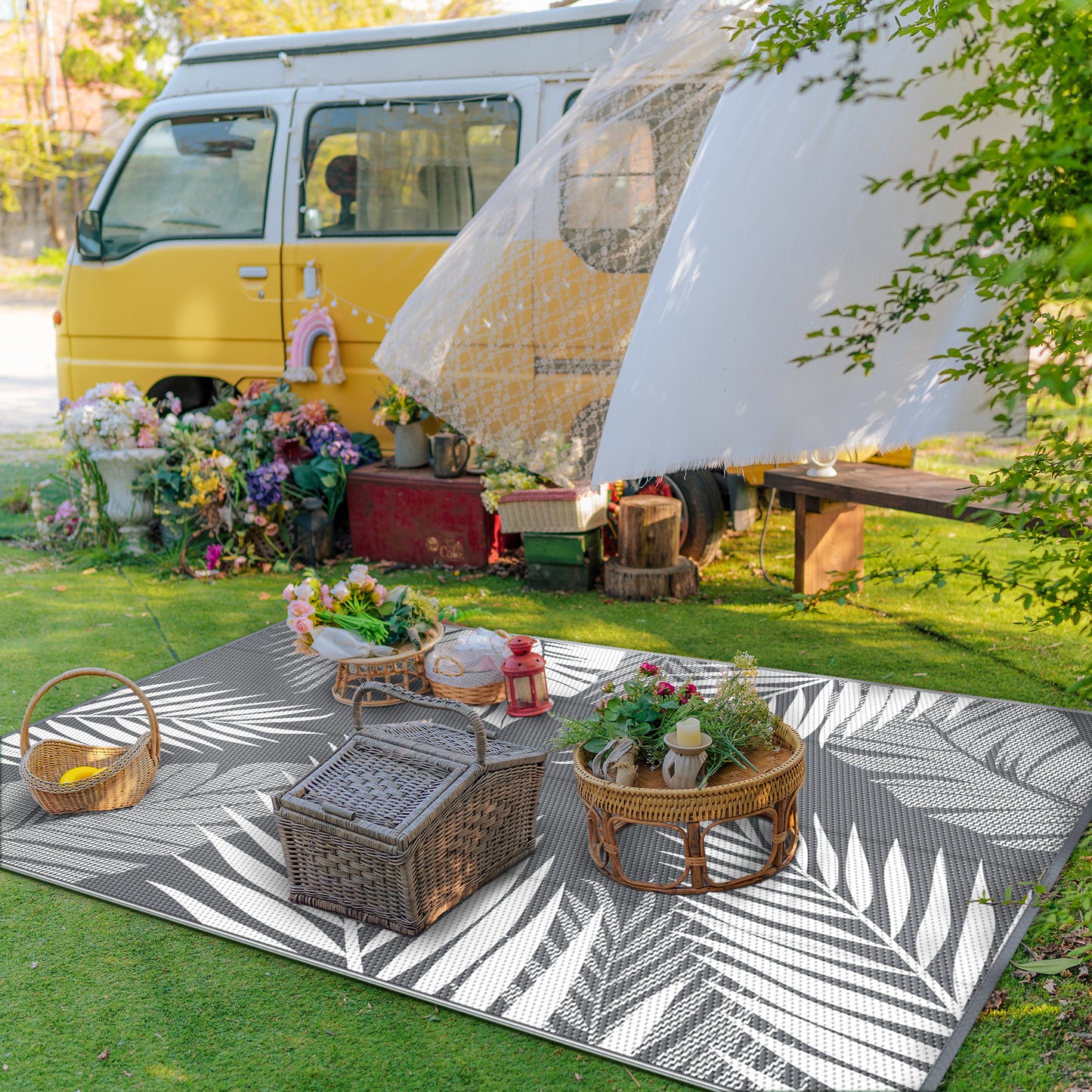 GENIMO Outdoor Rug for Patio Clearance,8'x10' Waterproof Mat