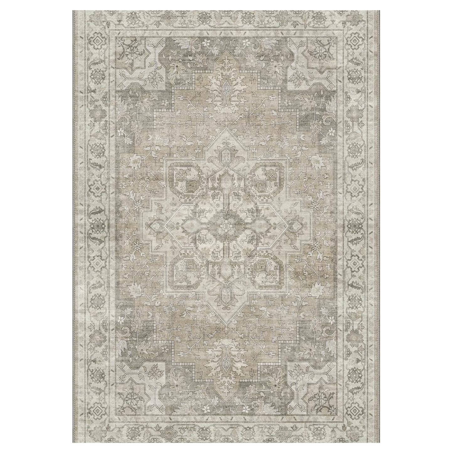 GENIMO Area Rug Machine Washable Vintage Bohemian Print