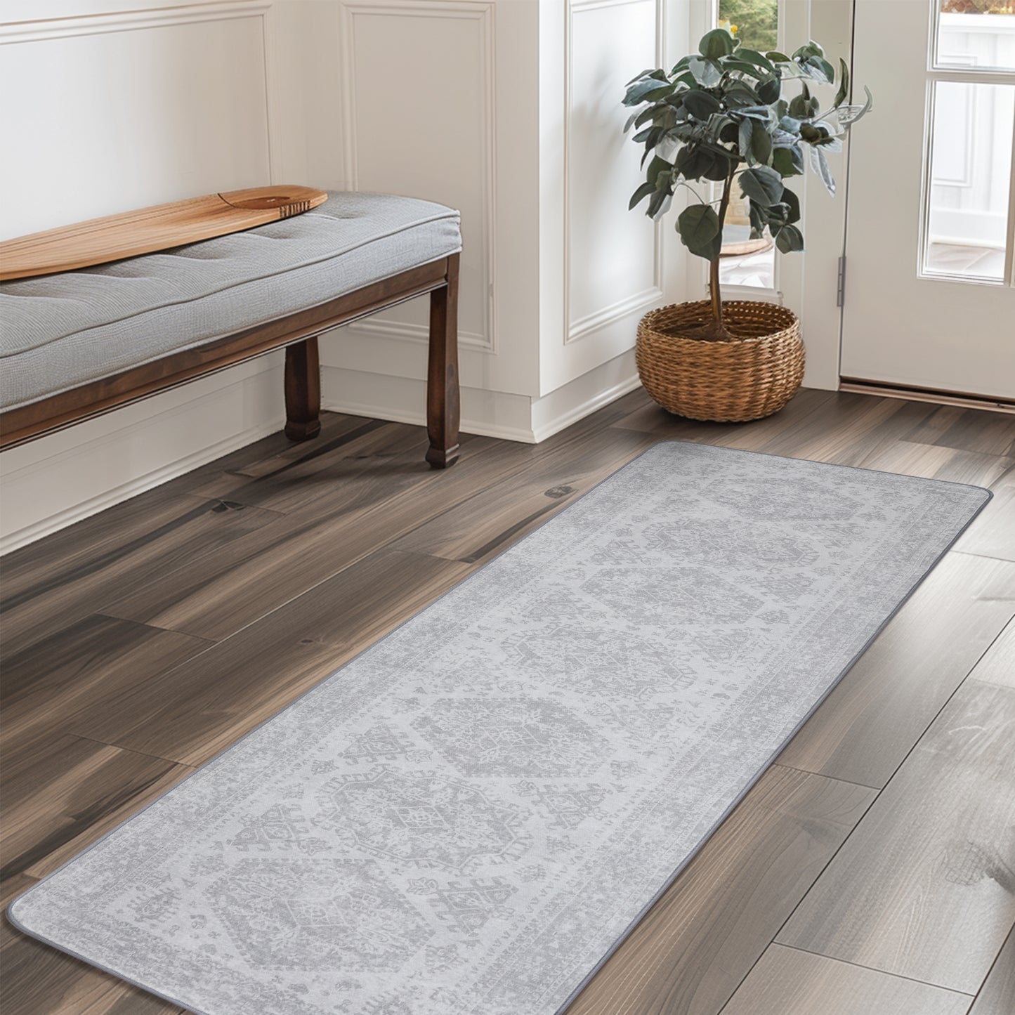 GENIMO Machine Washable Rugs Non Slip Carpet with Gripper AR1005
