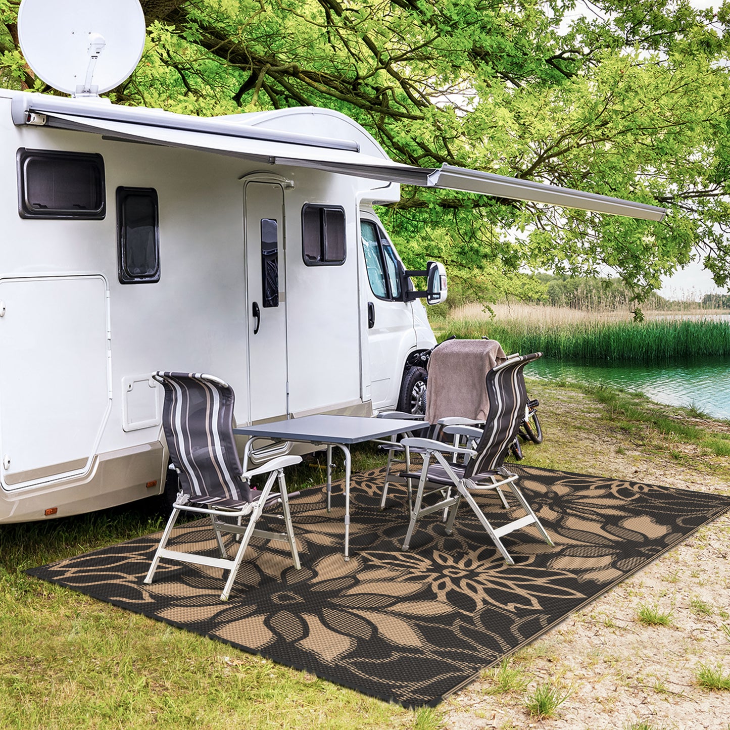 GENIMO Outdoor Rug for Patio Clearance,8'x10' Waterproof Mat