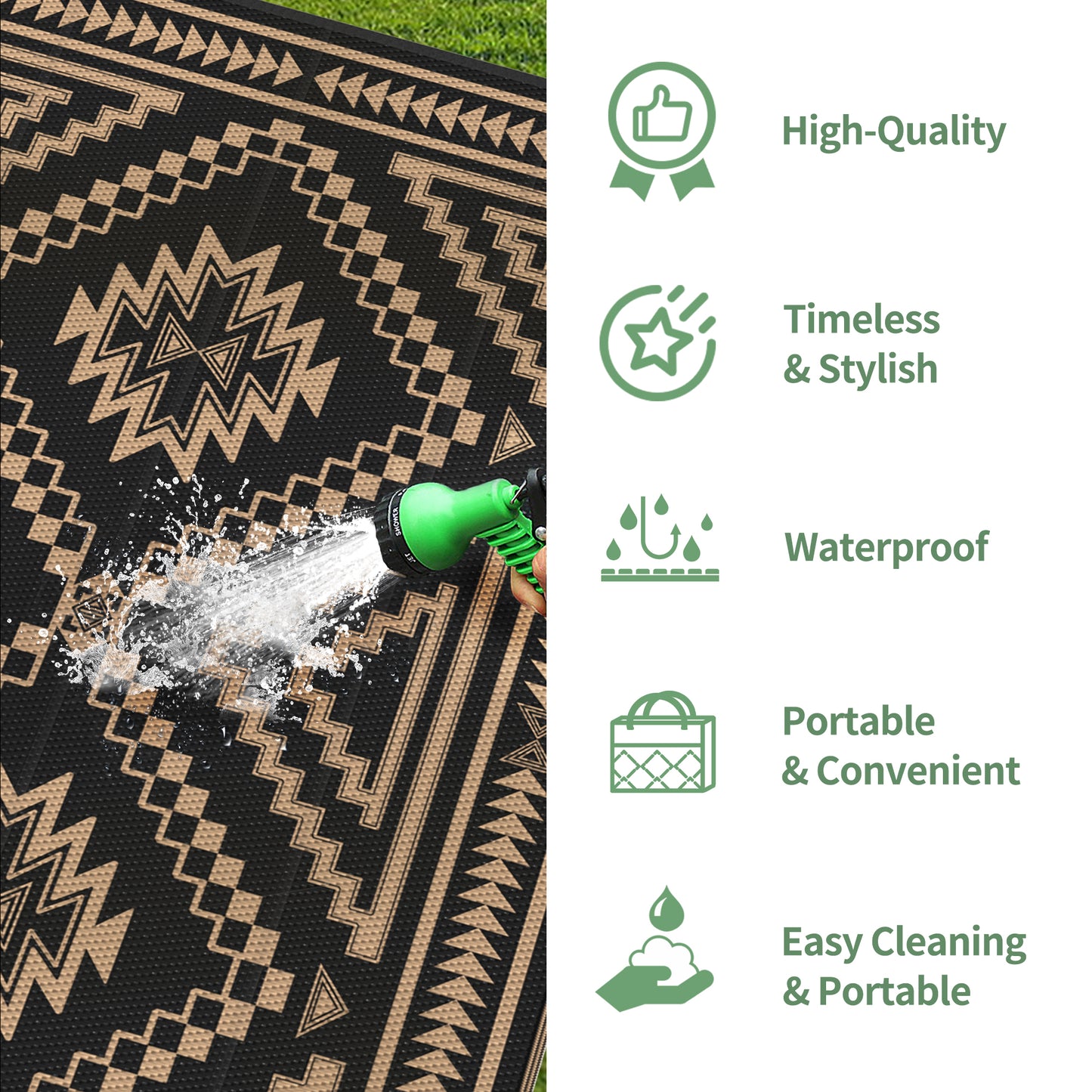 GENIMO Outdoor Rug for Patio Clearance,8'x10' Waterproof Mat