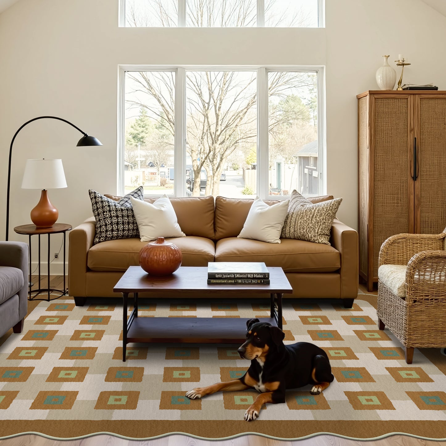 GENIMO Modern Geometric Decorative Irregular Area Rug