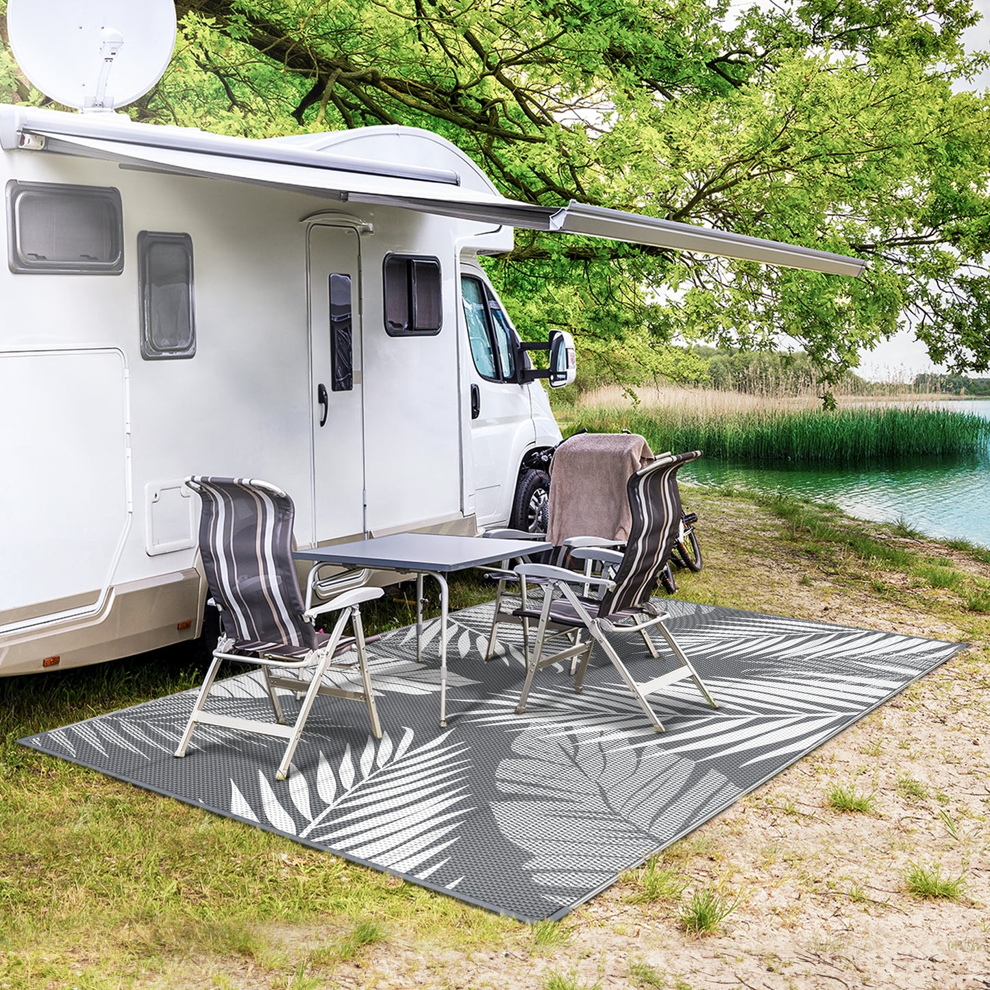 GENIMO Outdoor Rug for Patio Clearance,8'x10' Waterproof Mat