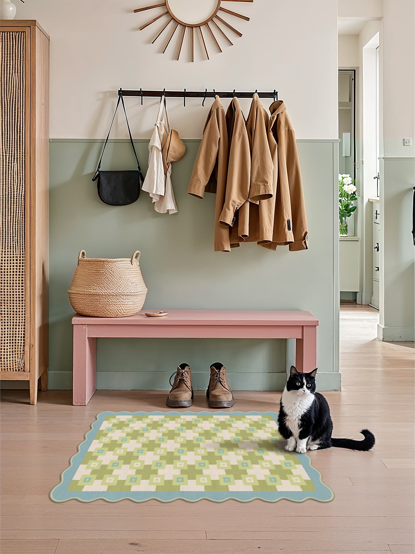 GENIMO Modern Geometric Decorative Irregular Area Rug