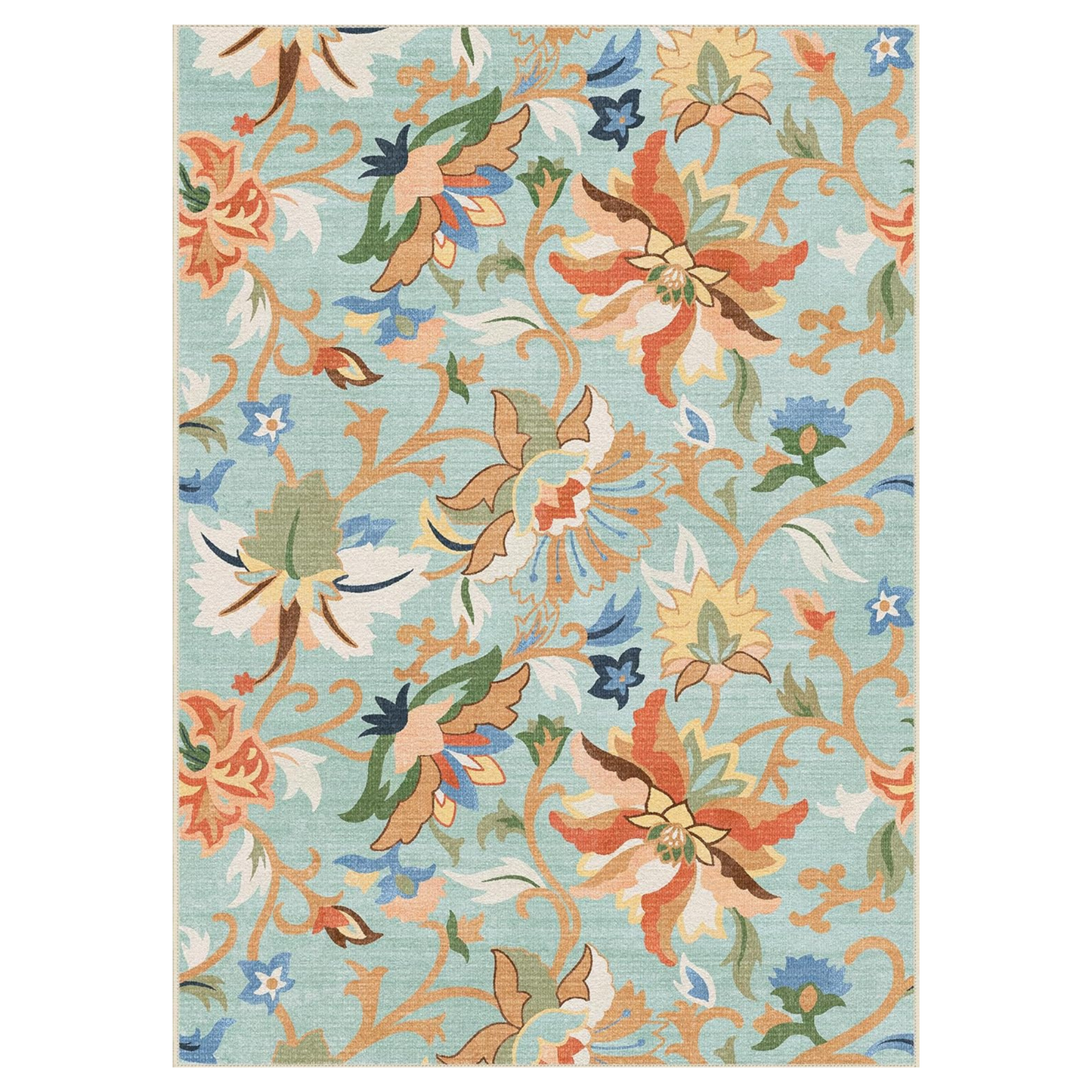 GENIMO Washable Daisy Painted Low Pile Area Rug