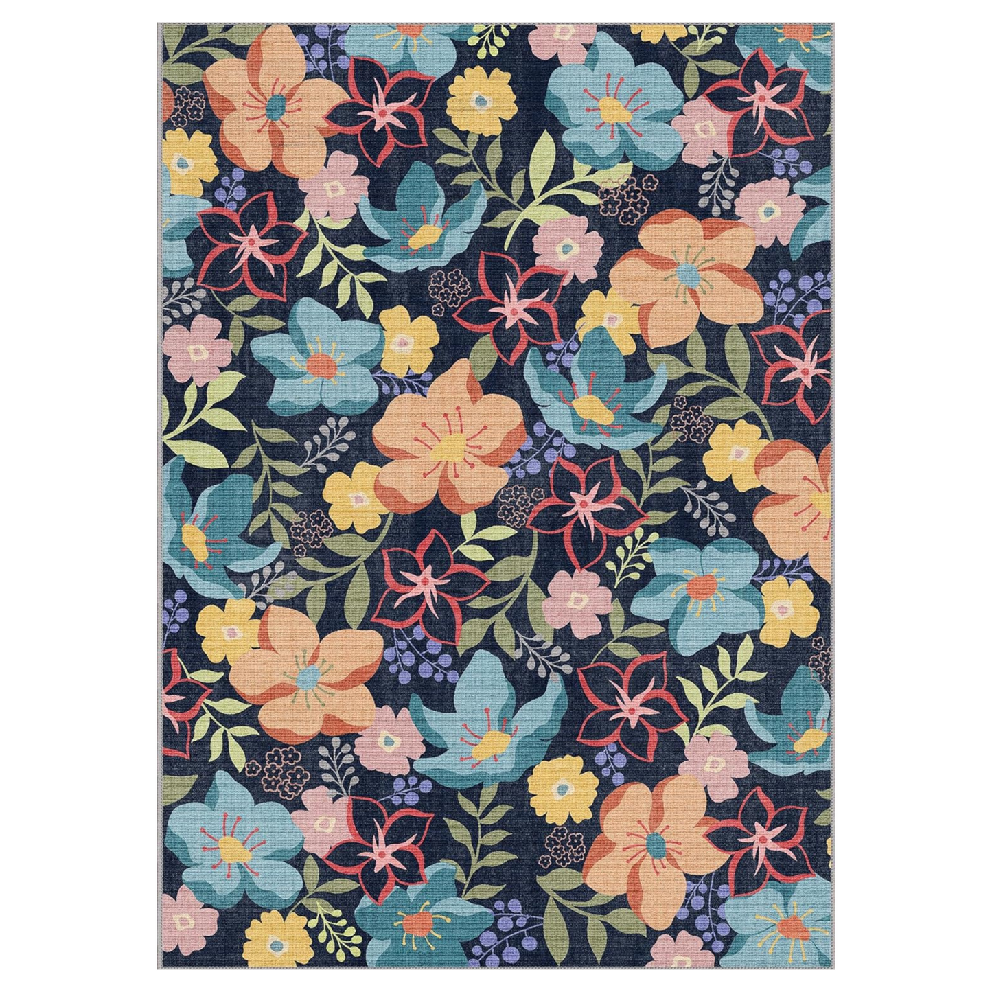 GENIMO Floral Bloom Machine Washable Area Rug for Living Room