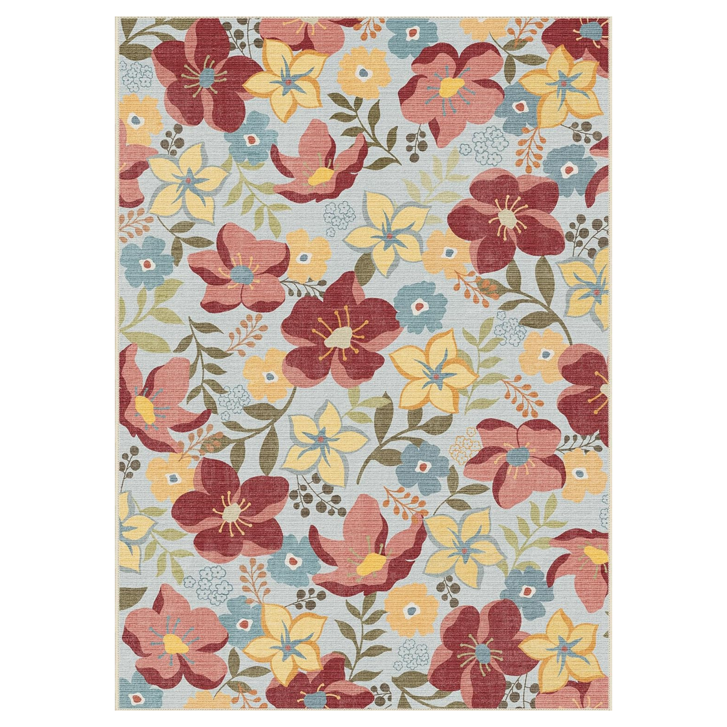 GENIMO Floral Bloom Machine Washable Area Rug for Living Room