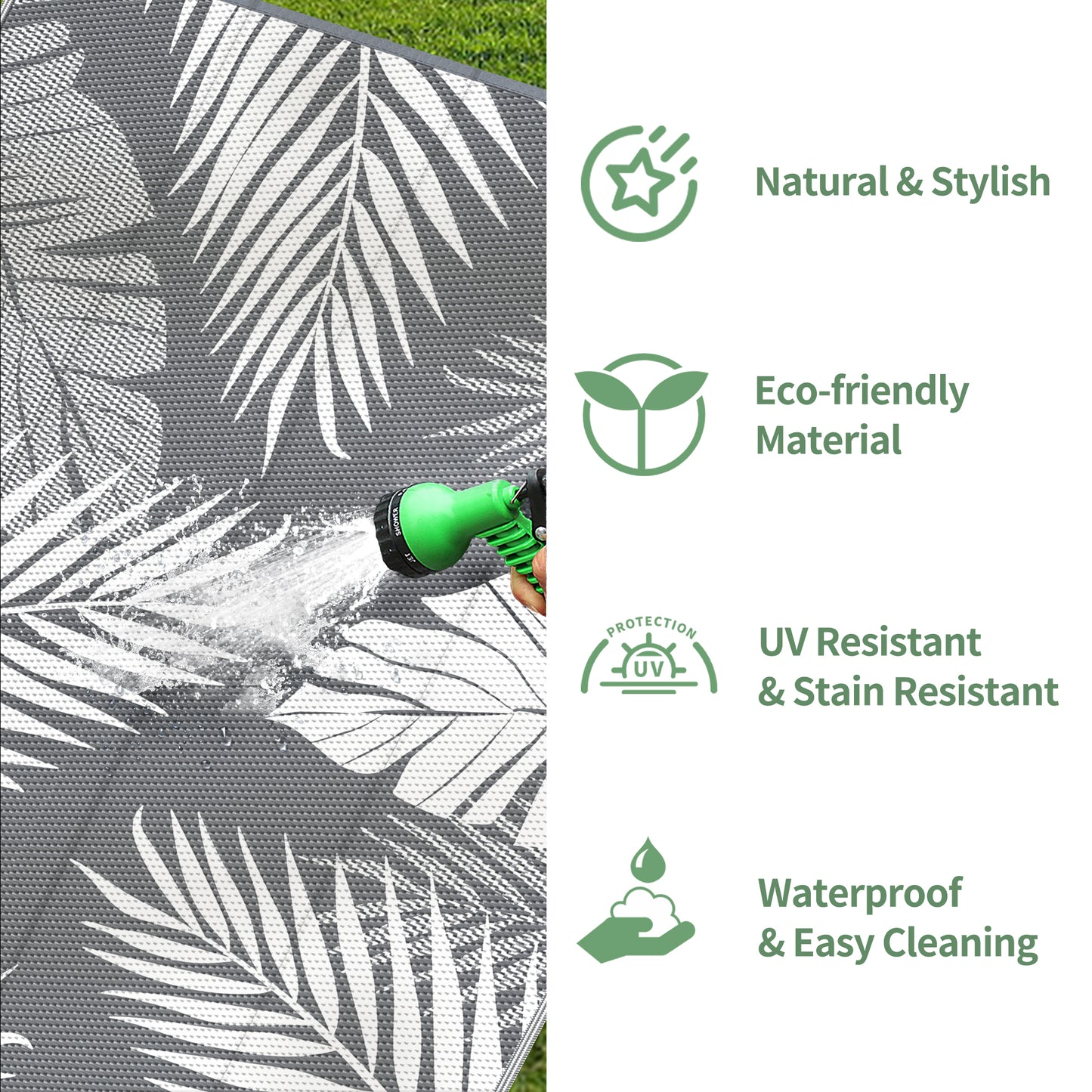 GENIMO Outdoor Rug for Patio Clearance,8'x10' Waterproof Mat