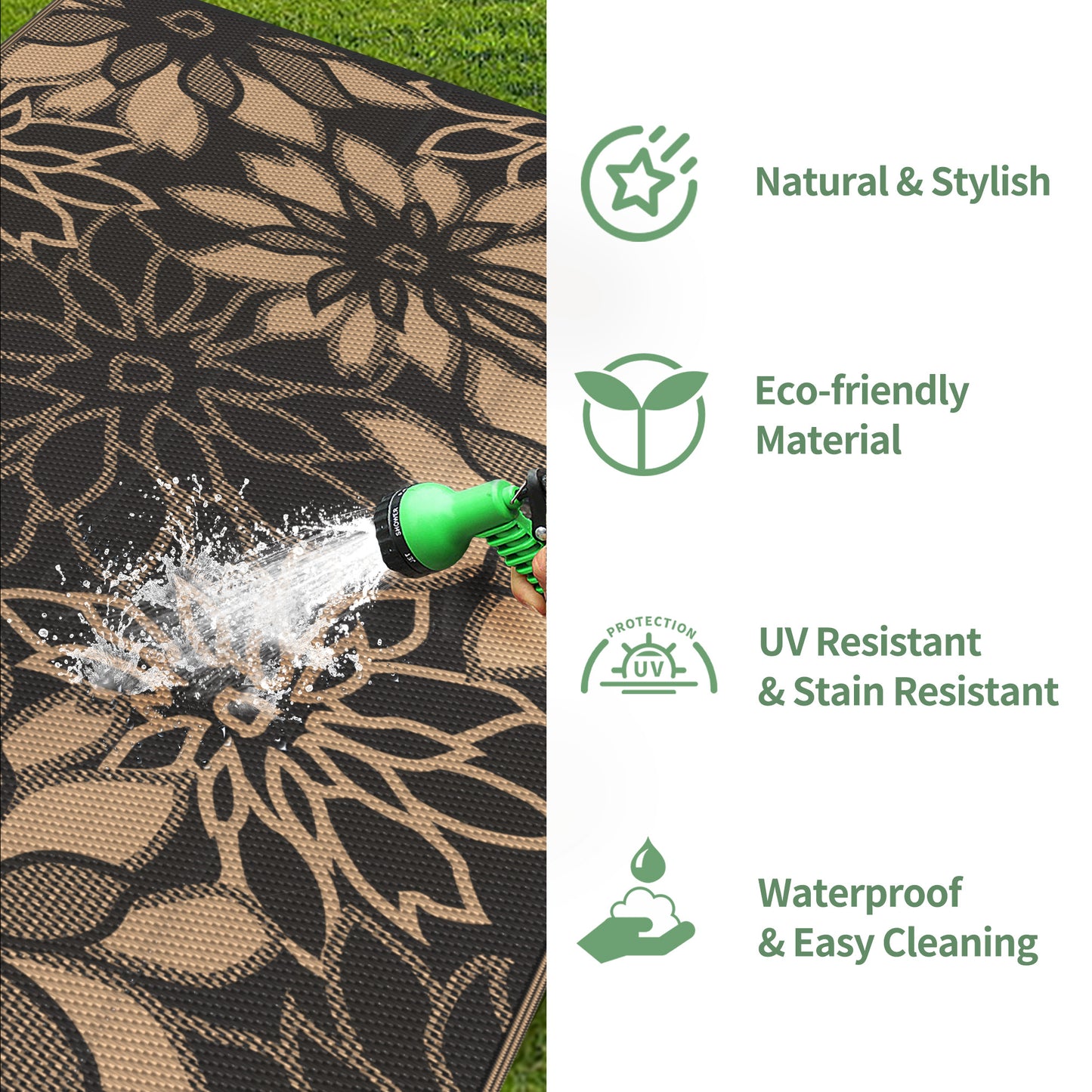 GENIMO Outdoor Rug for Patio Clearance,8'x10' Waterproof Mat