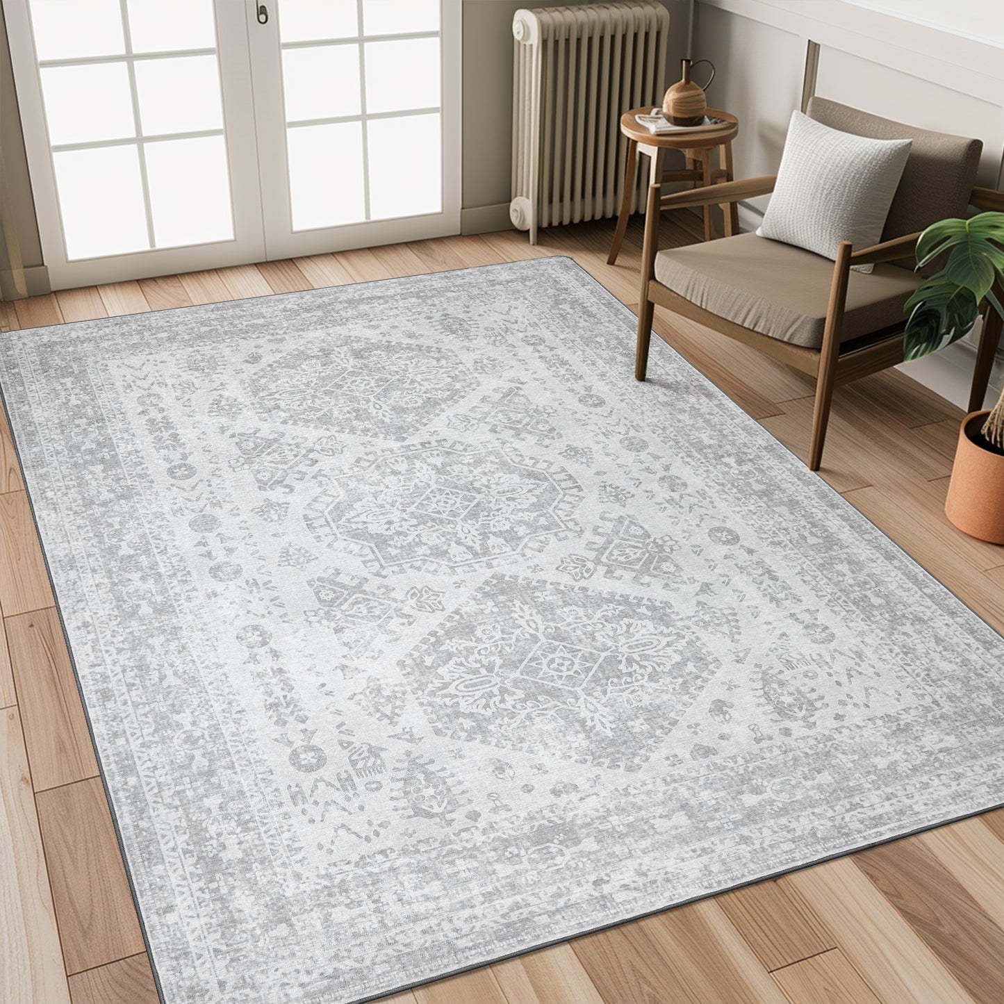 GENIMO Machine Washable Rugs Non Slip Carpet with Gripper AR1005