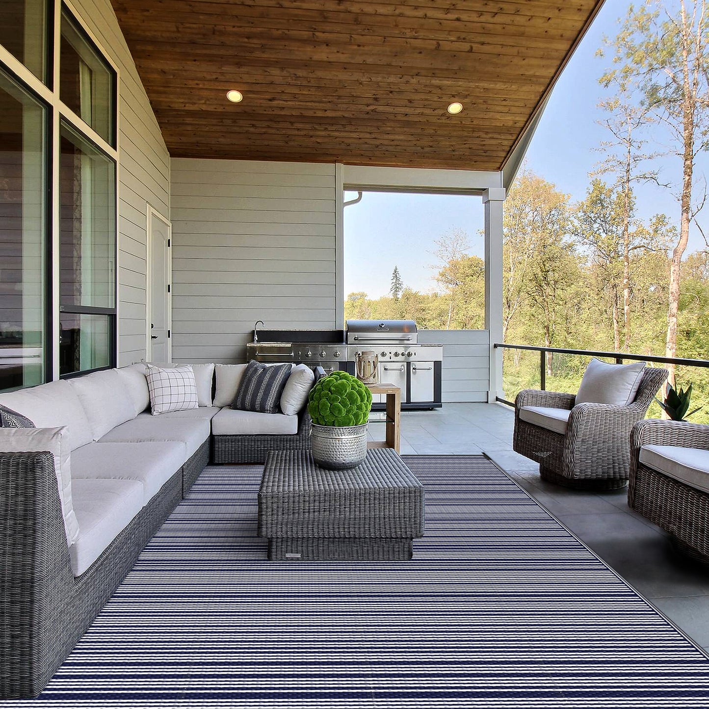GENIMO Outdoor Rug for Patio Clearance,8'x10' Waterproof Mat
