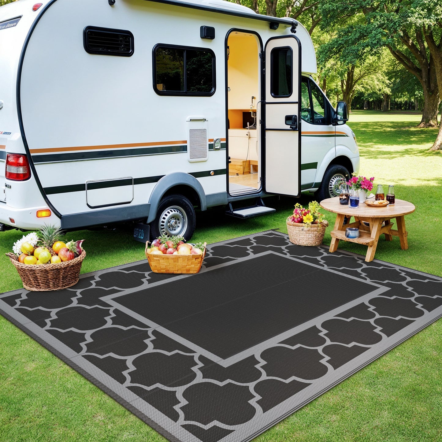 GENIMO Outdoor Rug for Patio Clearance,8'x10' Waterproof Mat