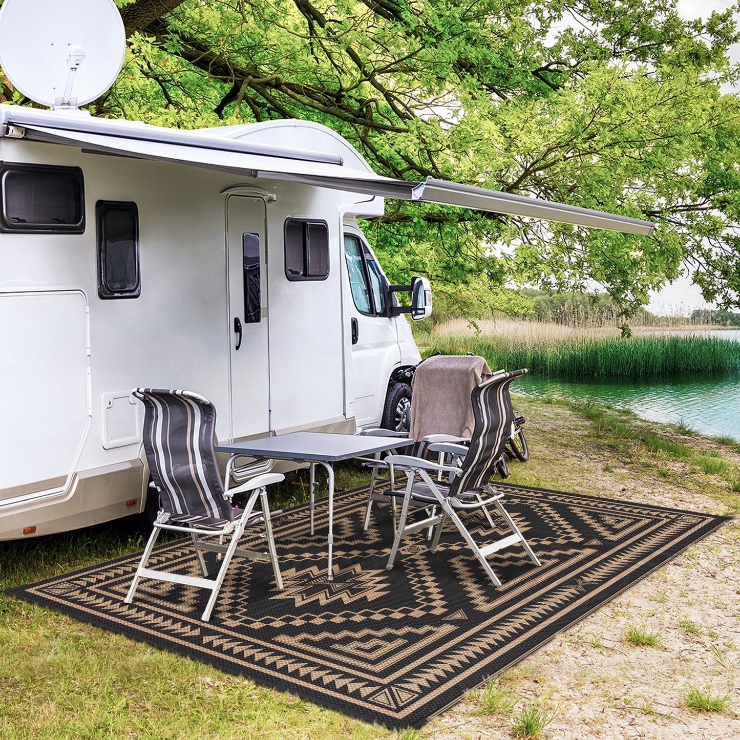 GENIMO Outdoor Rug for Patio Clearance,8'x10' Waterproof Mat